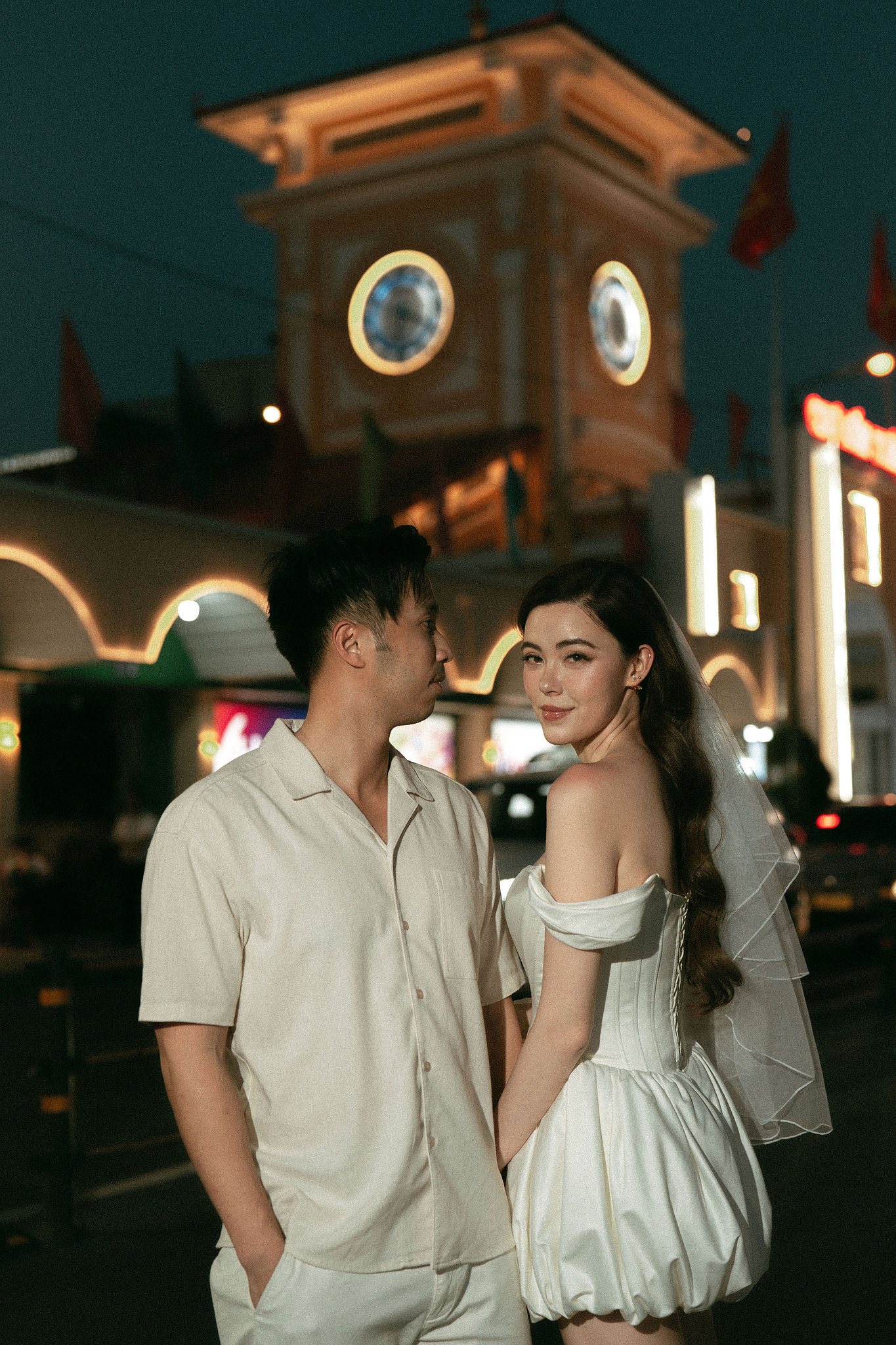 Ho Chi Minh Vietnam Pre-Wedding Photoshoot | European Film Studio, Market Streets & Saigon Bridge at Local Market pre-wedding photo