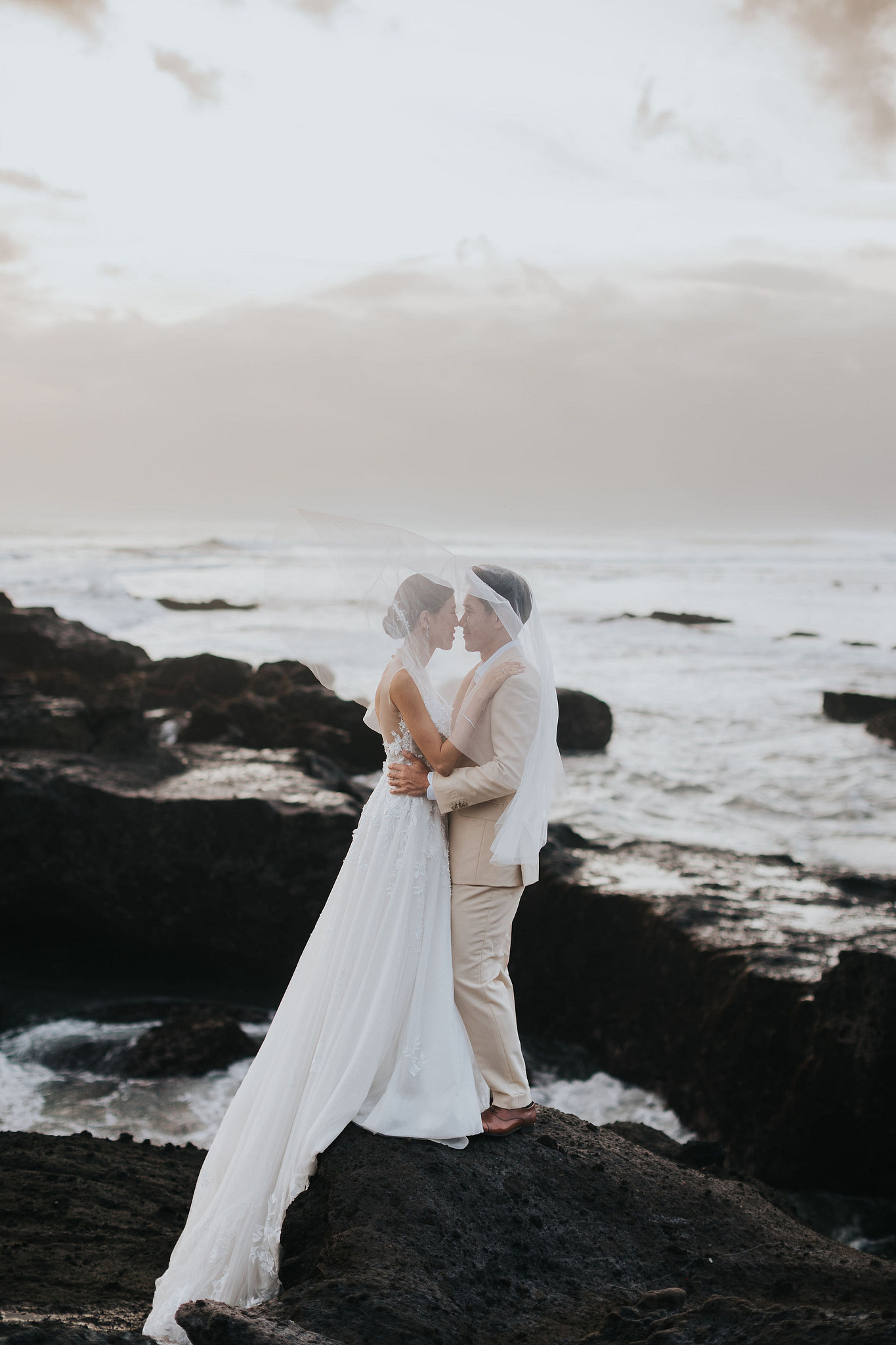 Bali Pre-Wedding Photoshoot | Lake Tamblingan, Rumah Gemuk & Mengening Beach at Mengening Beach 2 (Gown)   pre-wedding photo