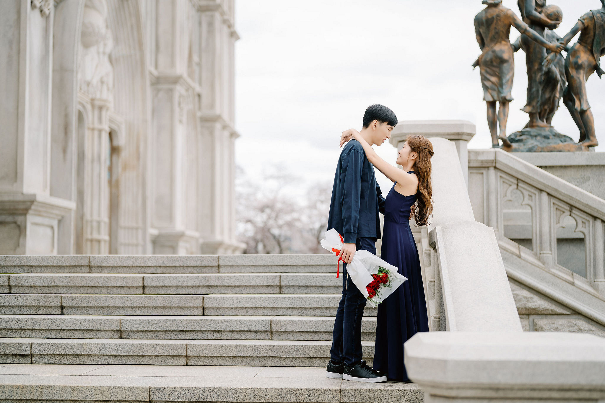 Seoul Pre-Wedding Photoshoot | Yongsan Park, Yonsei University & Kyung Hee University at Kyung Hee University pre-wedding photo