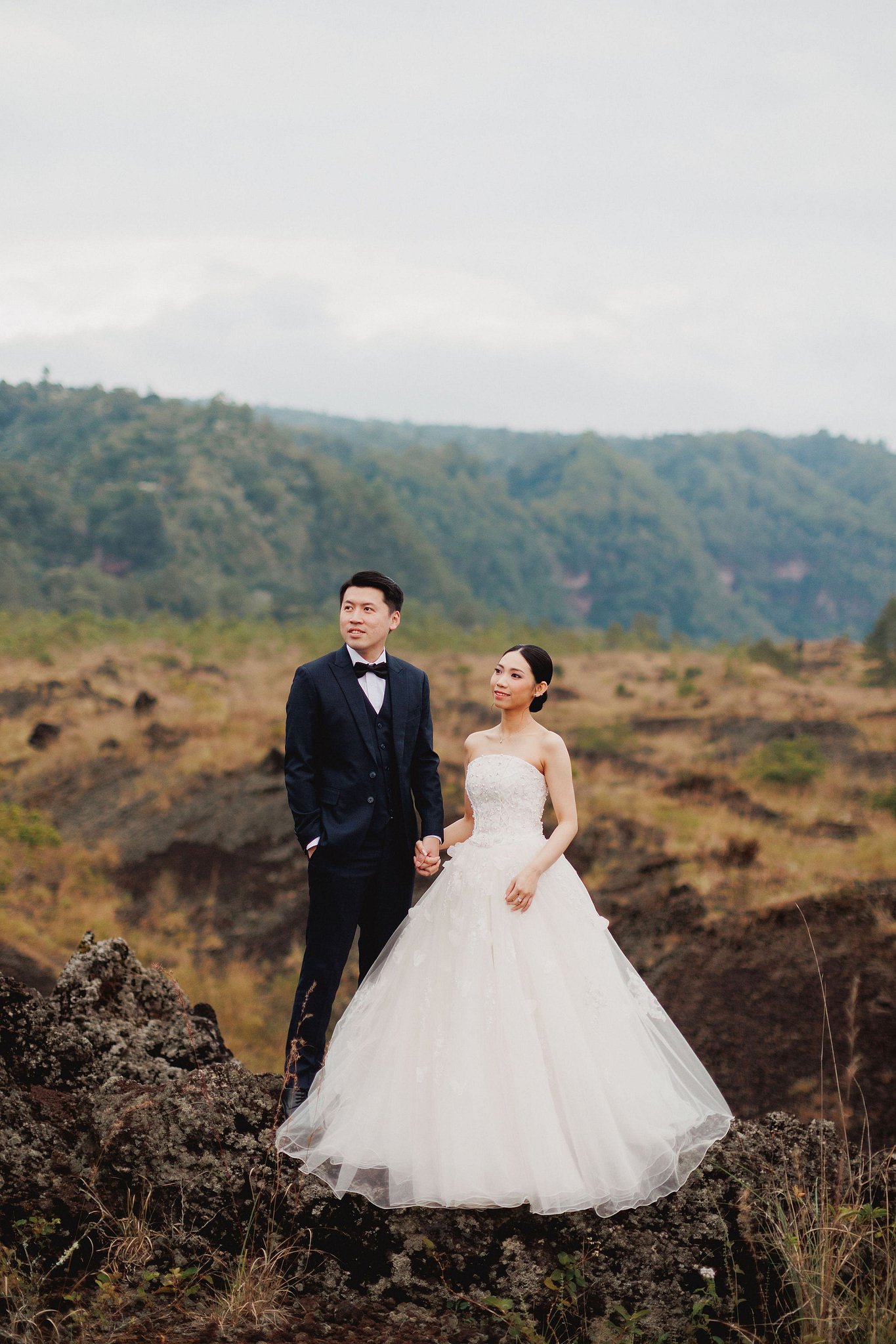 Bali Pre-Wedding Photoshoot | Mt. Batur Lava Fields, Blangsinga Waterfall & Balangan Beach at Mt. Batur Lava Fields pre-wedding photo