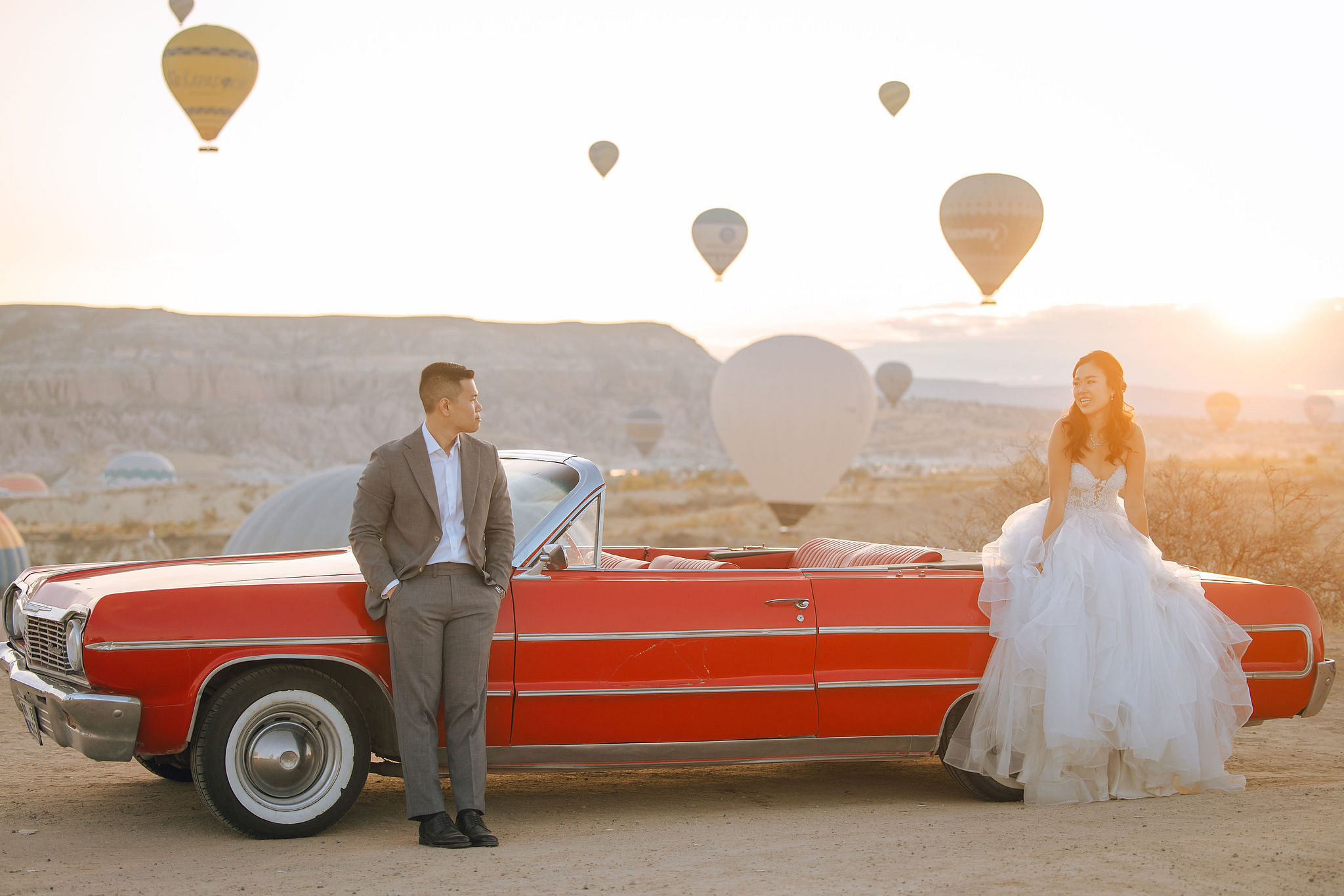 Cappadocia Pre-Wedding Photoshoot | Love Valley, Canyon, Lunar Cappadocian Hotel & Lake Tuz at Valley pre-wedding photo