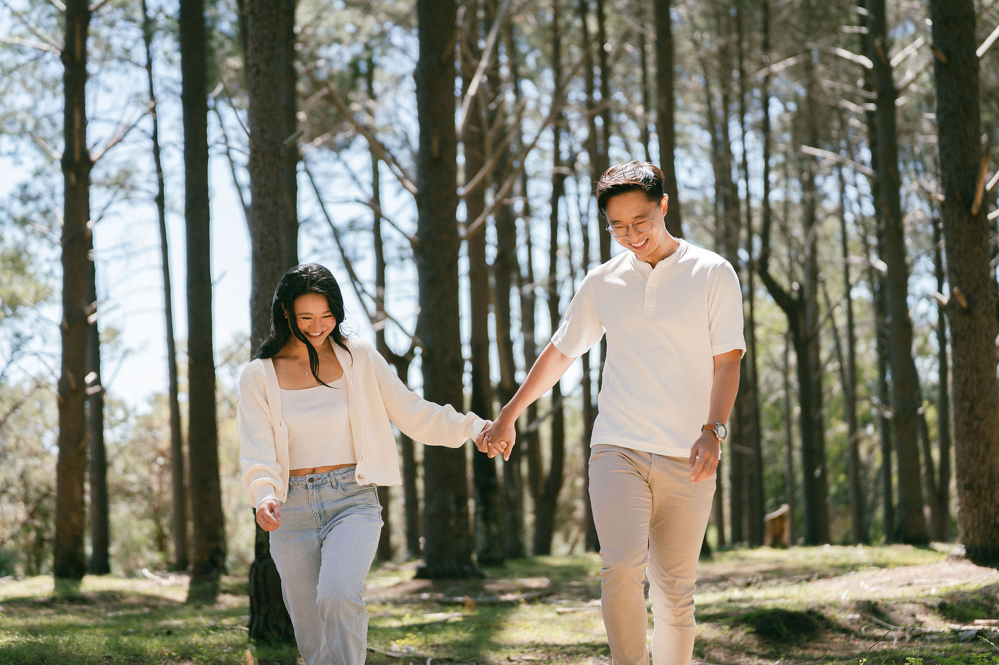 Perth Pre-Wedding Photoshoot | Wanneroo Pines, Yanchep National Park, Lancelin & Lancelin Beach at Wanneroo Pines pre-wedding photo