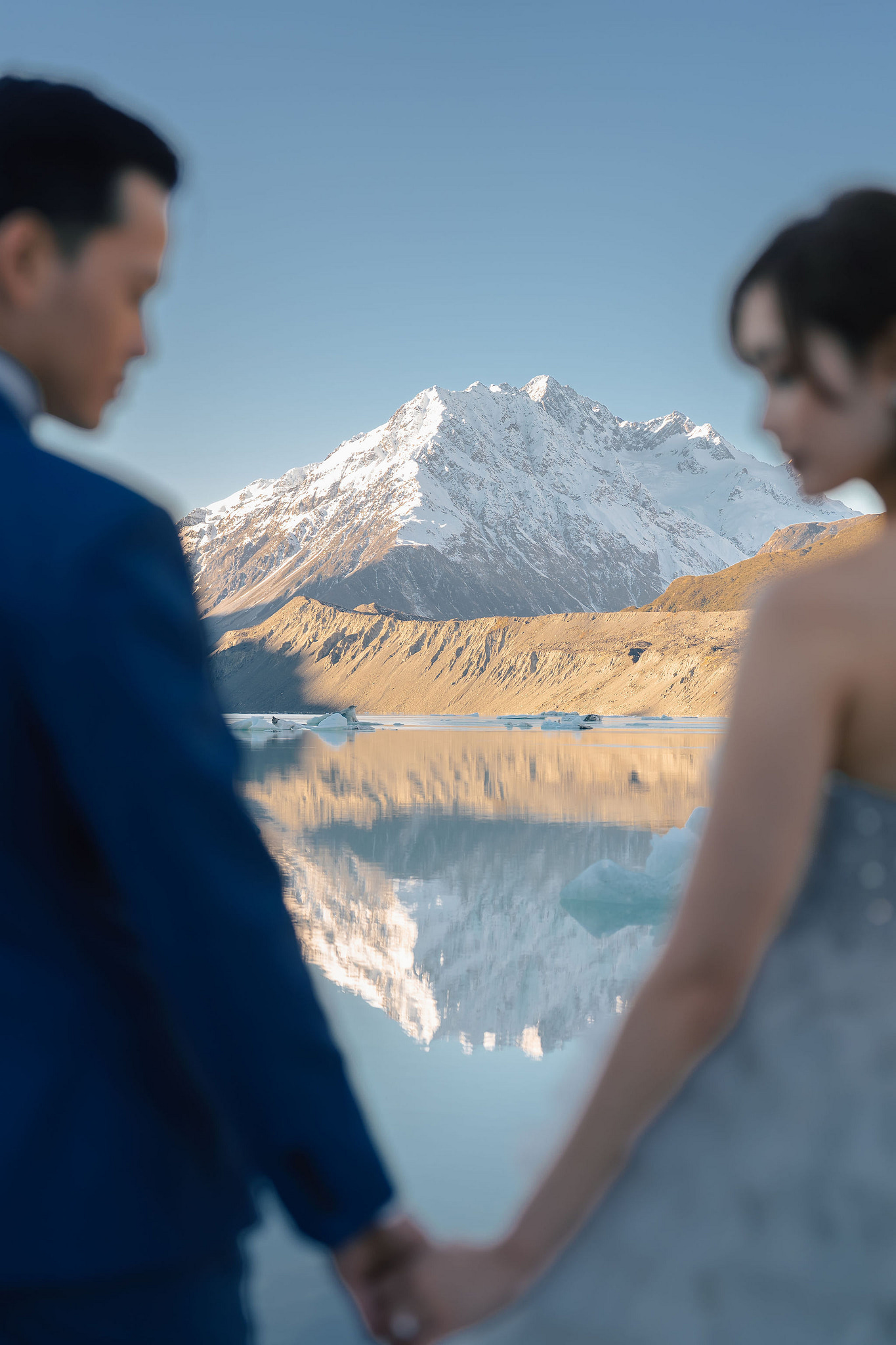 New Zealand Pre-Wedding Photoshoot | Coromandel Peak, Lake Wakatipu & Queenstown, Skippers Canyon, Lake Tekapo, Mount Cook National Park & Glacier at Glacier pre-wedding photo
