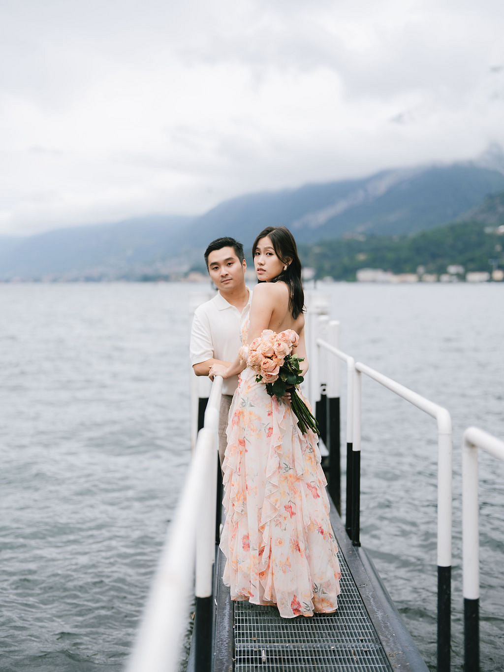 Lake Como Pre-Wedding Photoshoot | Bellagio, Lake Como & Villa Melzi Gardens at Bellagio Town pre-wedding photo