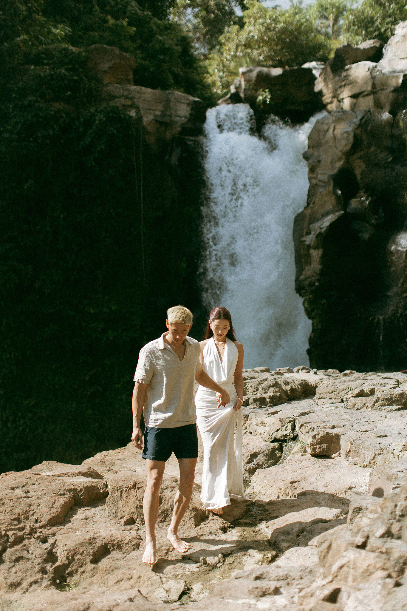 Bali Pre-Wedding Photoshoot | Lake Tamblingan, Kebun Raya Botanic Gardens & Blangsinga Waterfall at Blangsinga Waterfall pre-wedding photo