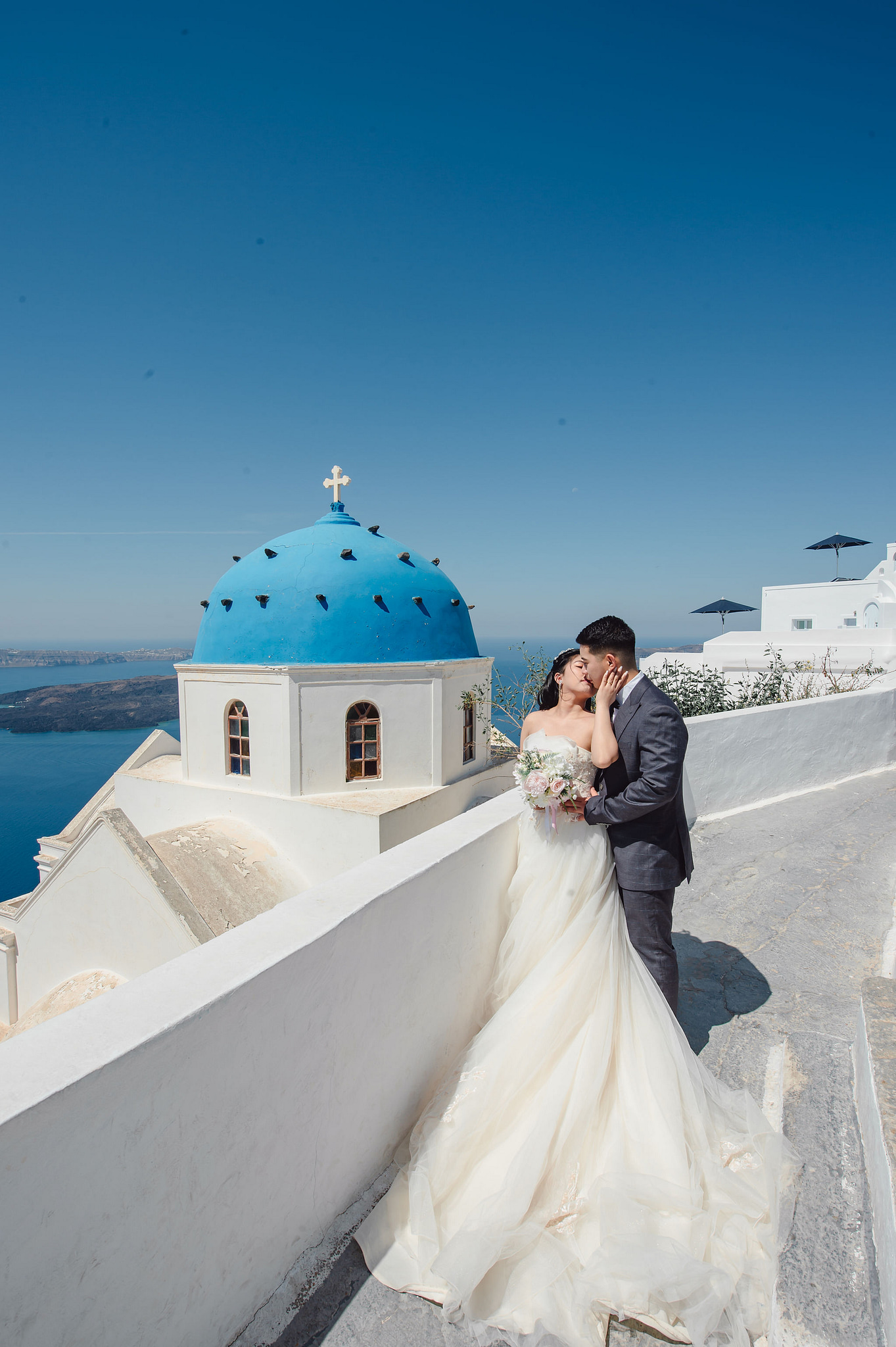 Santorini Pre-Wedding Photoshoot | Imerovigli, Firostefani & Finikia at Imerovigli pre-wedding photo