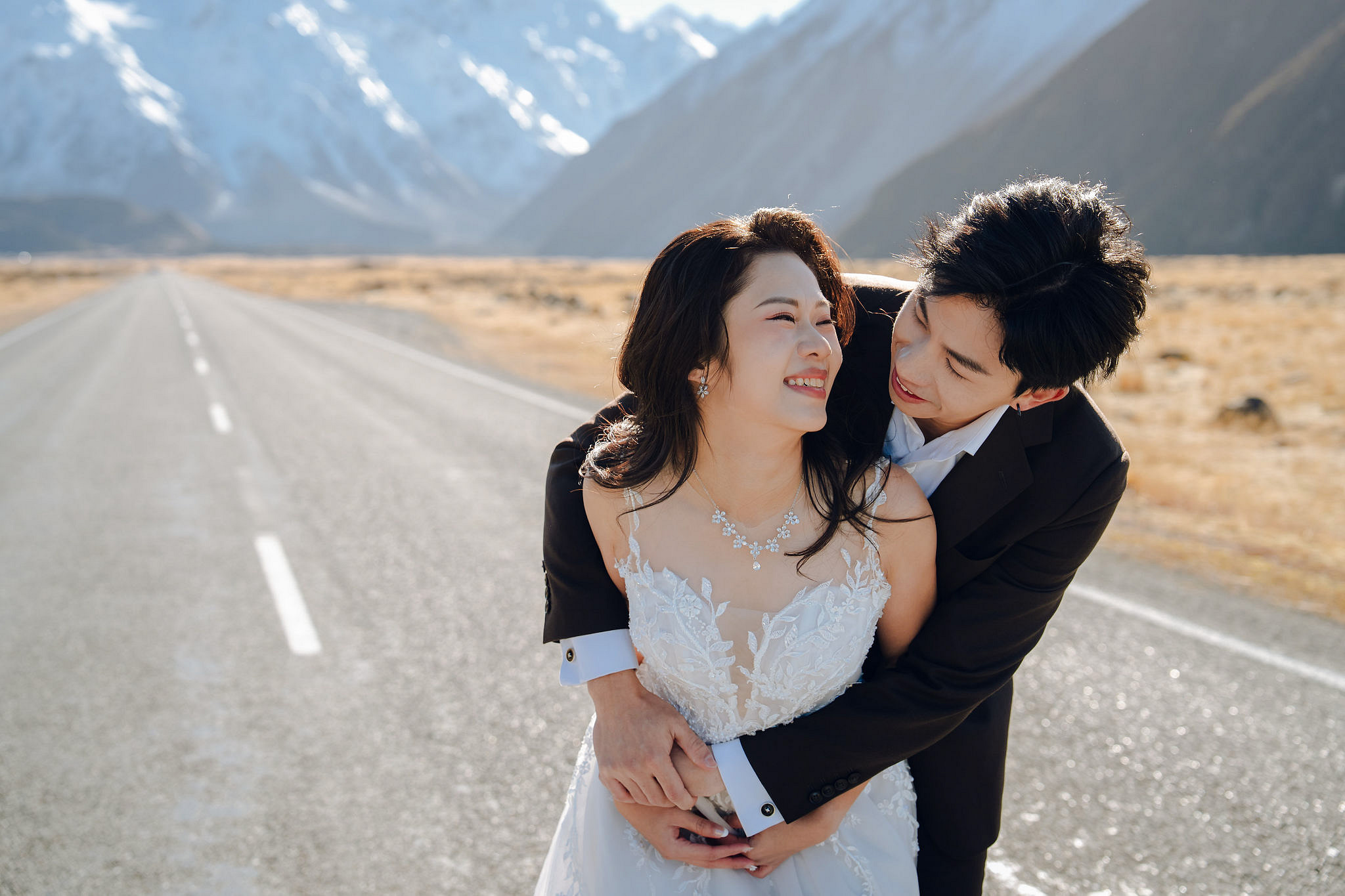 New Zealand Pre-Wedding Photoshoot | Lake Wakatipu & Cecil Peak, Glacier & Mount Cook National Park at Mount Cook National Park pre-wedding photo