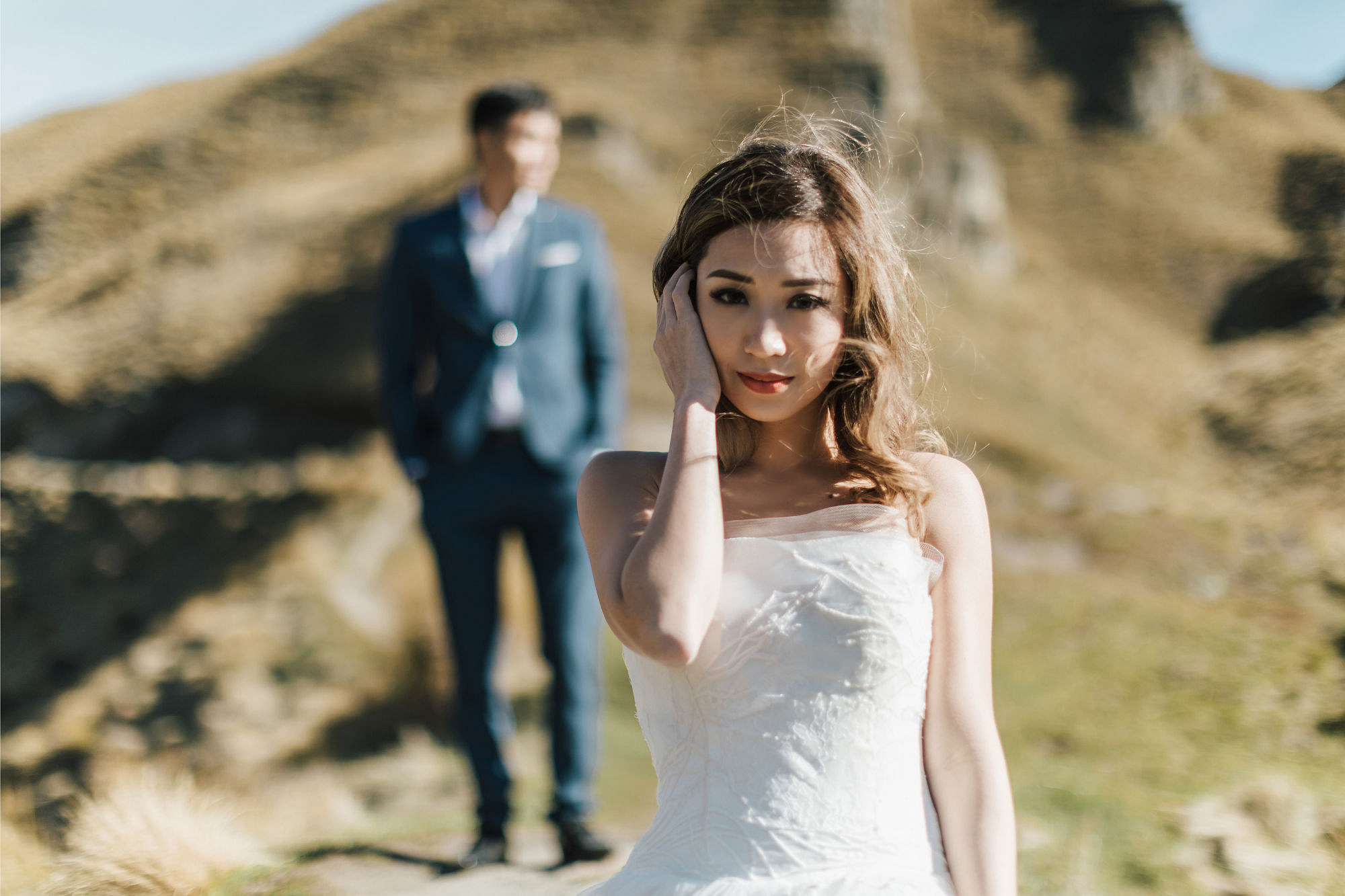 Kryz Uy And Slater Pre Wedding Photoshoot At Roy's Peak, Alpaca Farm And Arrowtown at Skippers Canyon pre-wedding photo