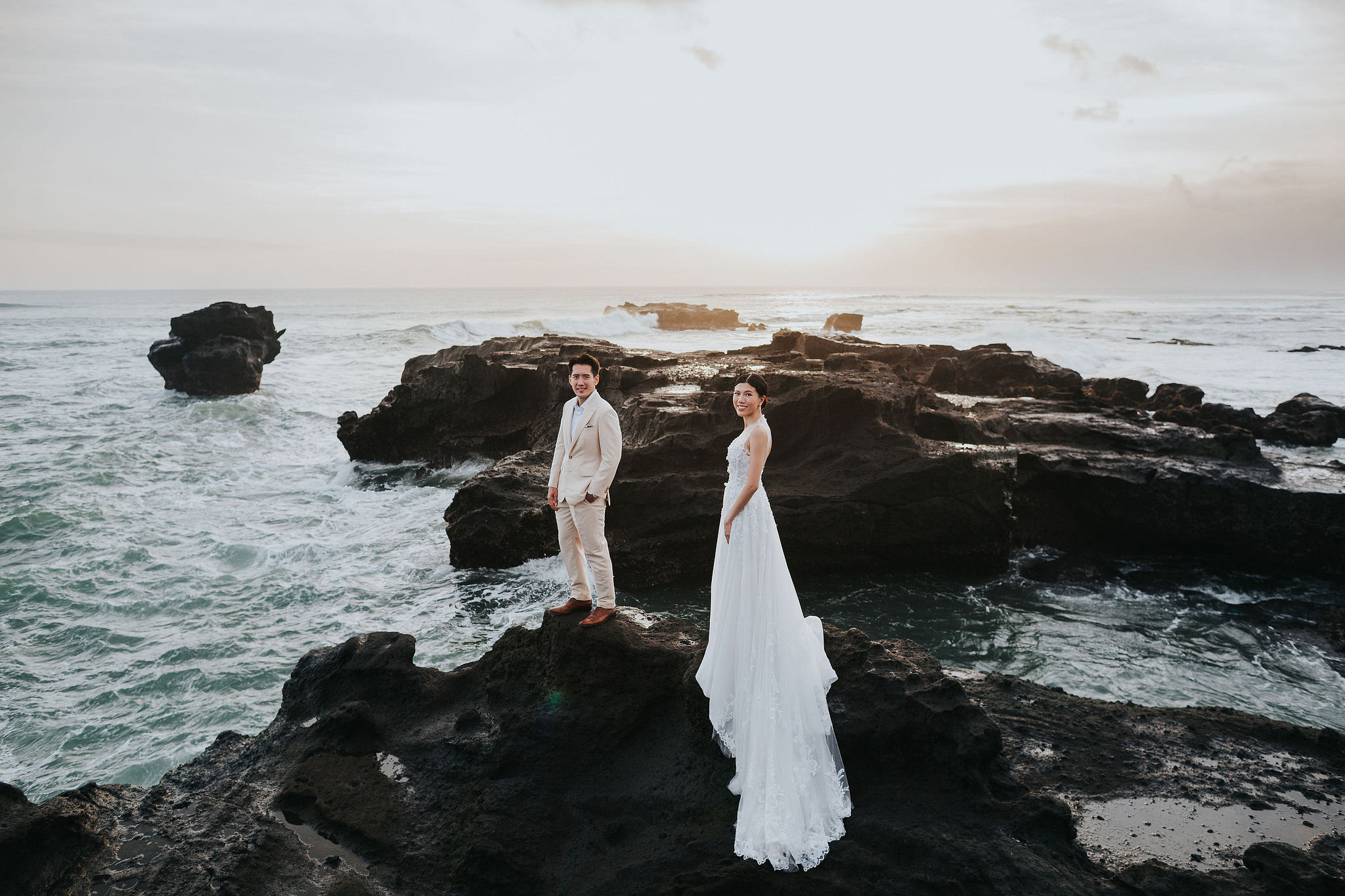 Bali Pre-Wedding Photoshoot | Lake Tamblingan, Rumah Gemuk & Mengening Beach at Mengening Beach 2 (Gown)   pre-wedding photo