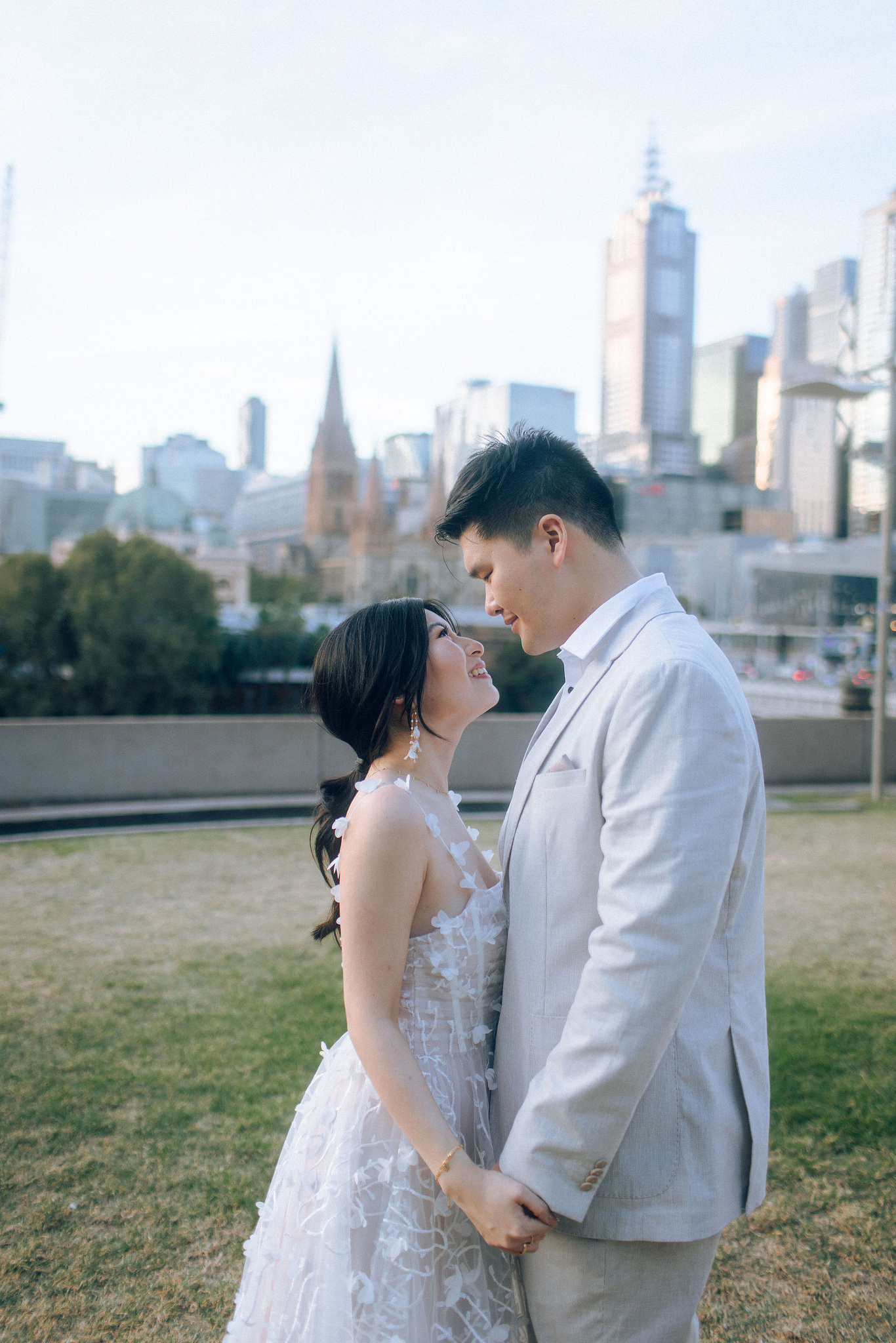 Melbourne Pre-Wedding Photoshoot | Mont Du Soleil, St Patrick Cathedral, The Parliament House & Prince Bridge at Prince Bridge pre-wedding photo