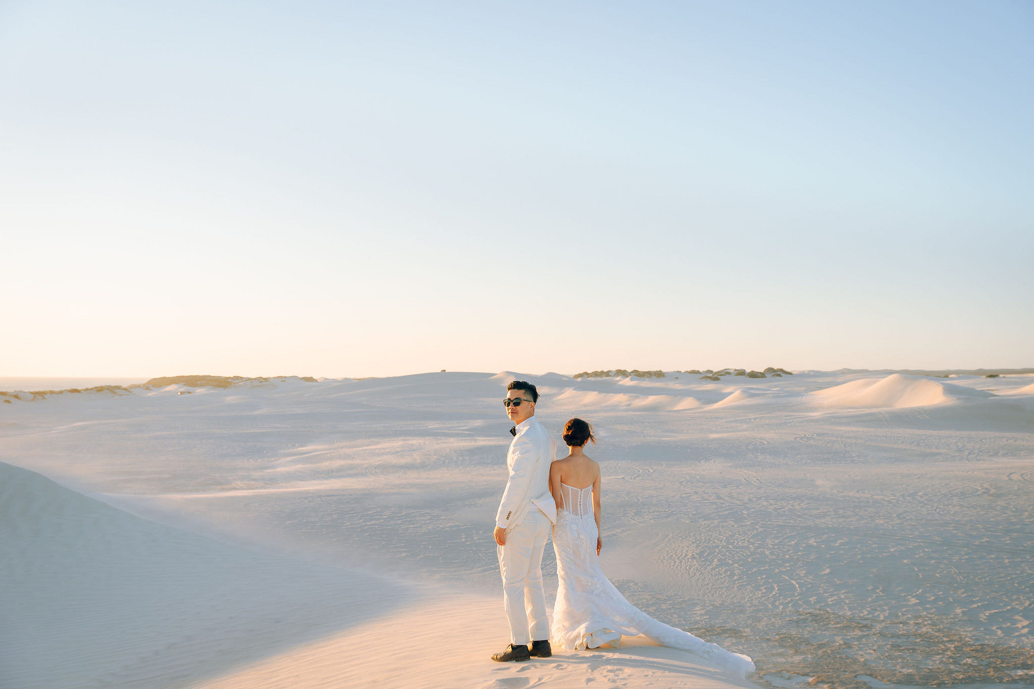 Perth Pre-Wedding Photoshoot | Lancelin, State Buildings & UWA at Lancelin Sand Dunes pre-wedding photo