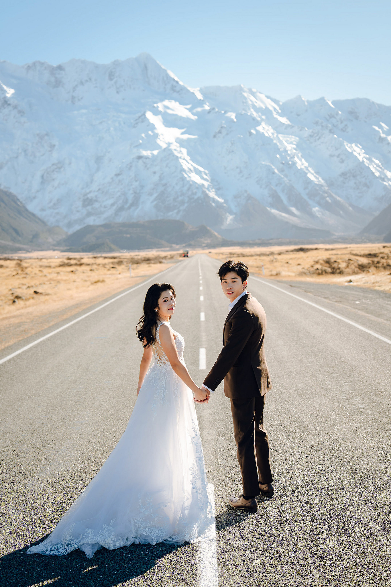 New Zealand Pre-Wedding Photoshoot | Lake Wakatipu & Cecil Peak, Glacier & Mount Cook National Park at Mount Cook National Park pre-wedding photo