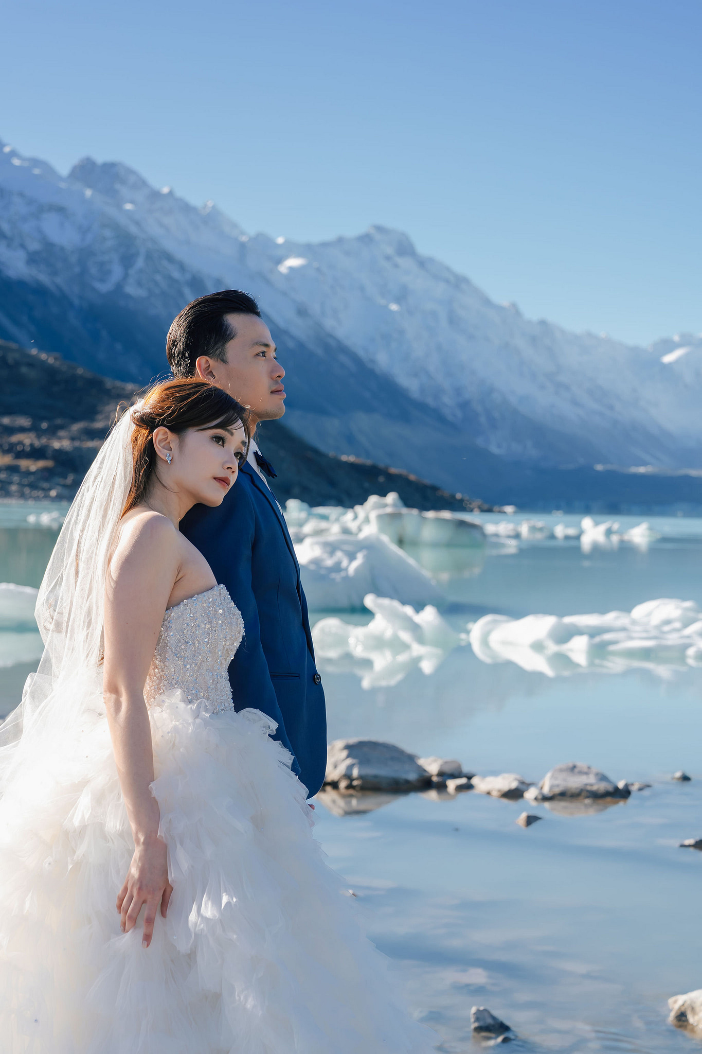 New Zealand Pre-Wedding Photoshoot | Coromandel Peak, Lake Wakatipu & Queenstown, Skippers Canyon, Lake Tekapo, Mount Cook National Park & Glacier at Glacier pre-wedding photo