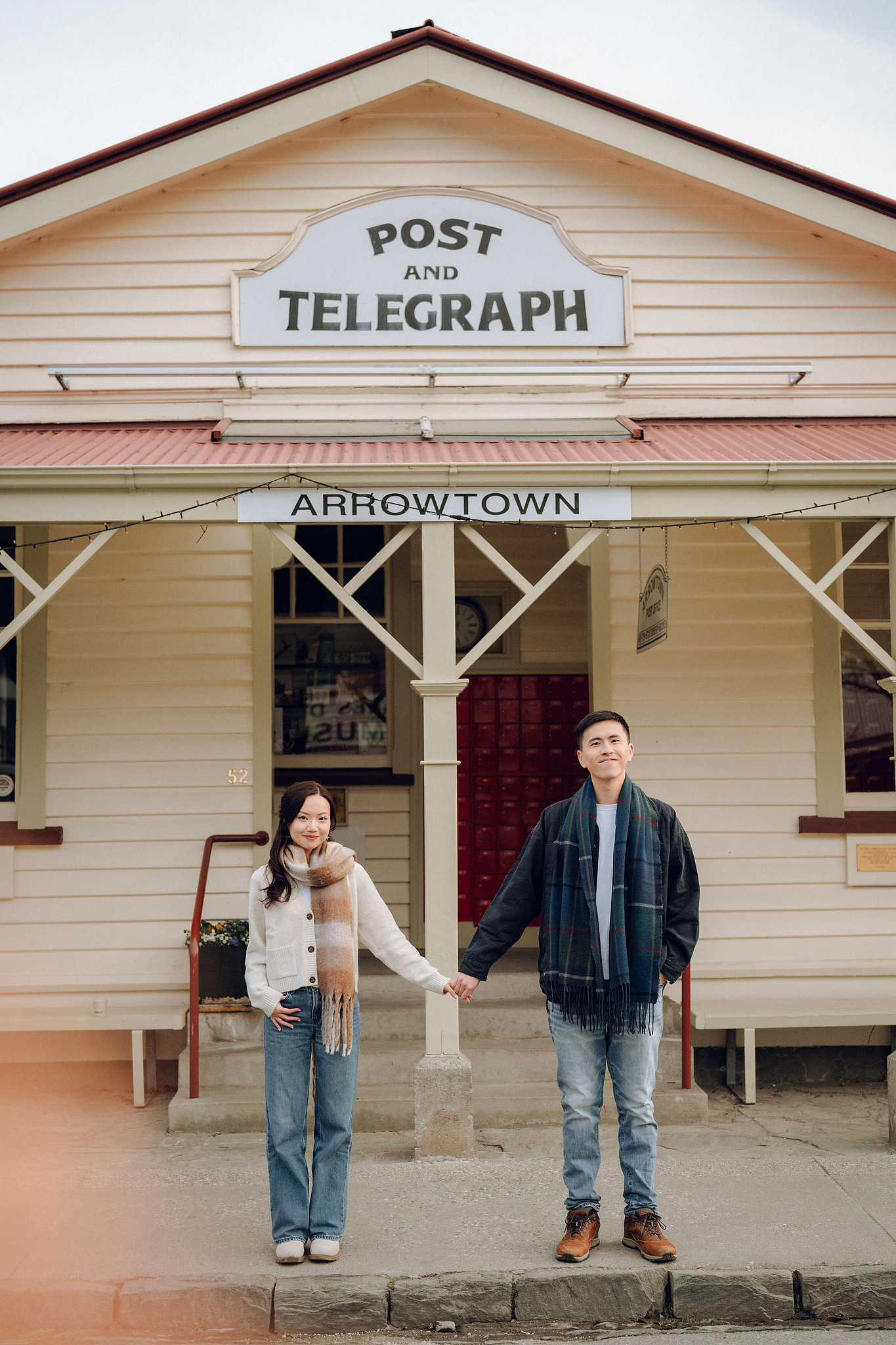 New Zealand Pre-Wedding Photoshoot with Lake Wakatipu, Skippers Canyon, Lake Tekapo, Mount Cook, and Omarama Clay Cliffs at Arrowtown pre-wedding photo