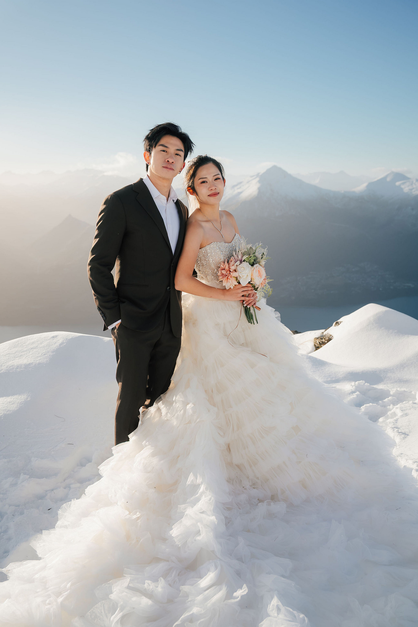 New Zealand Pre-Wedding Photoshoot | Lake Wakatipu & Cecil Peak, Glacier & Mount Cook National Park at Lake Wakatipu & Cecil Peak pre-wedding photo