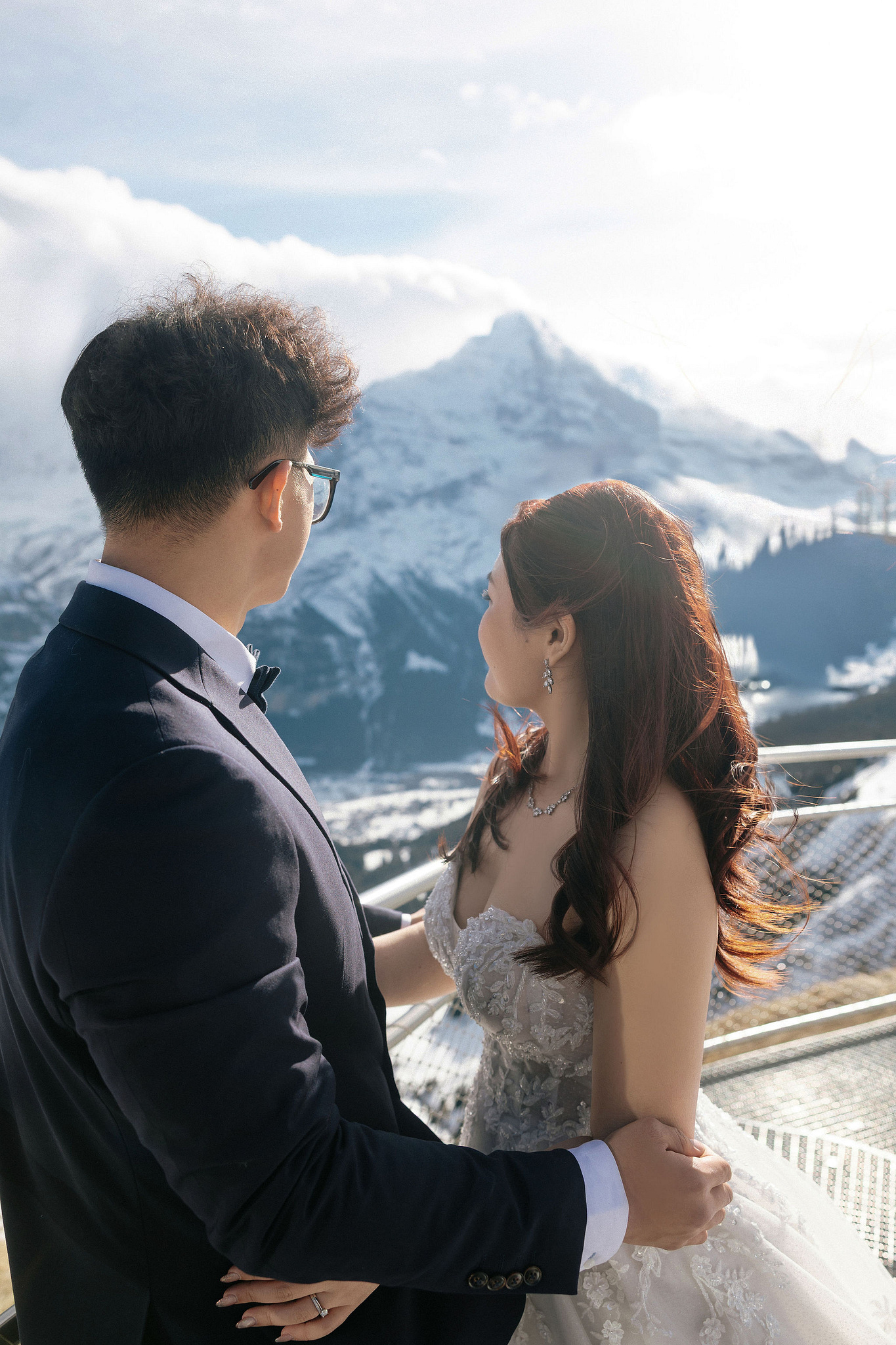 Switzerland Pre-Wedding Photoshoot | Lauterbrunnen, Grindelwald First & Lake Brienz at Grindelwald First pre-wedding photo