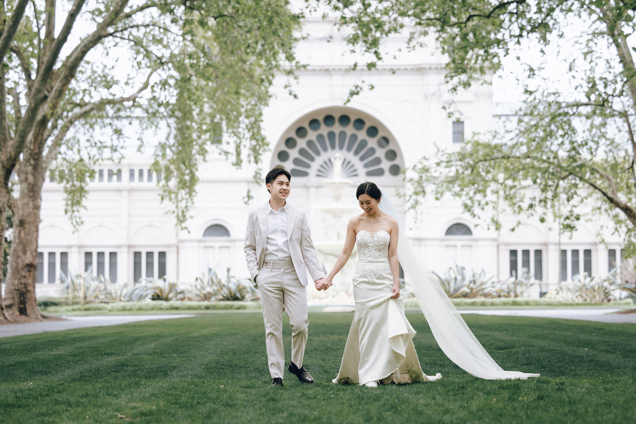 Melbourne Pre-Wedding Photoshoot | Redwood Forest, Higher Ground Cafe & Carlton Gardens at Carlton Gardens pre-wedding photo