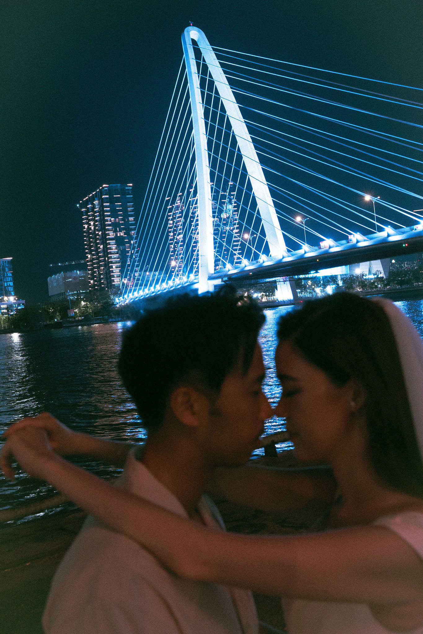 Ho Chi Minh Vietnam Pre-Wedding Photoshoot | European Film Studio, Market Streets & Saigon Bridge at Saigon Bridge pre-wedding photo