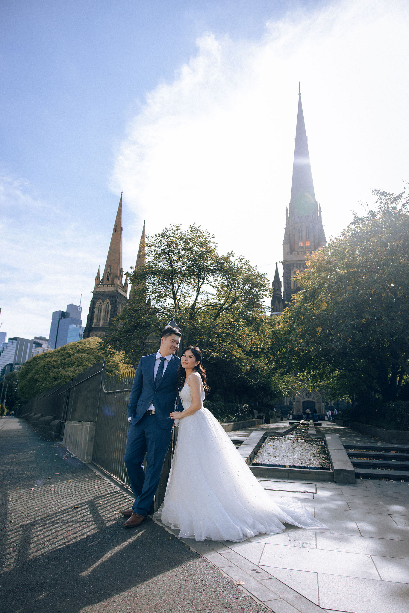 Melbourne Pre-Wedding Photoshoot | Mont Du Soleil, St Patrick Cathedral, The Parliament House & Prince Bridge at St Patrick Cathedral pre-wedding photo