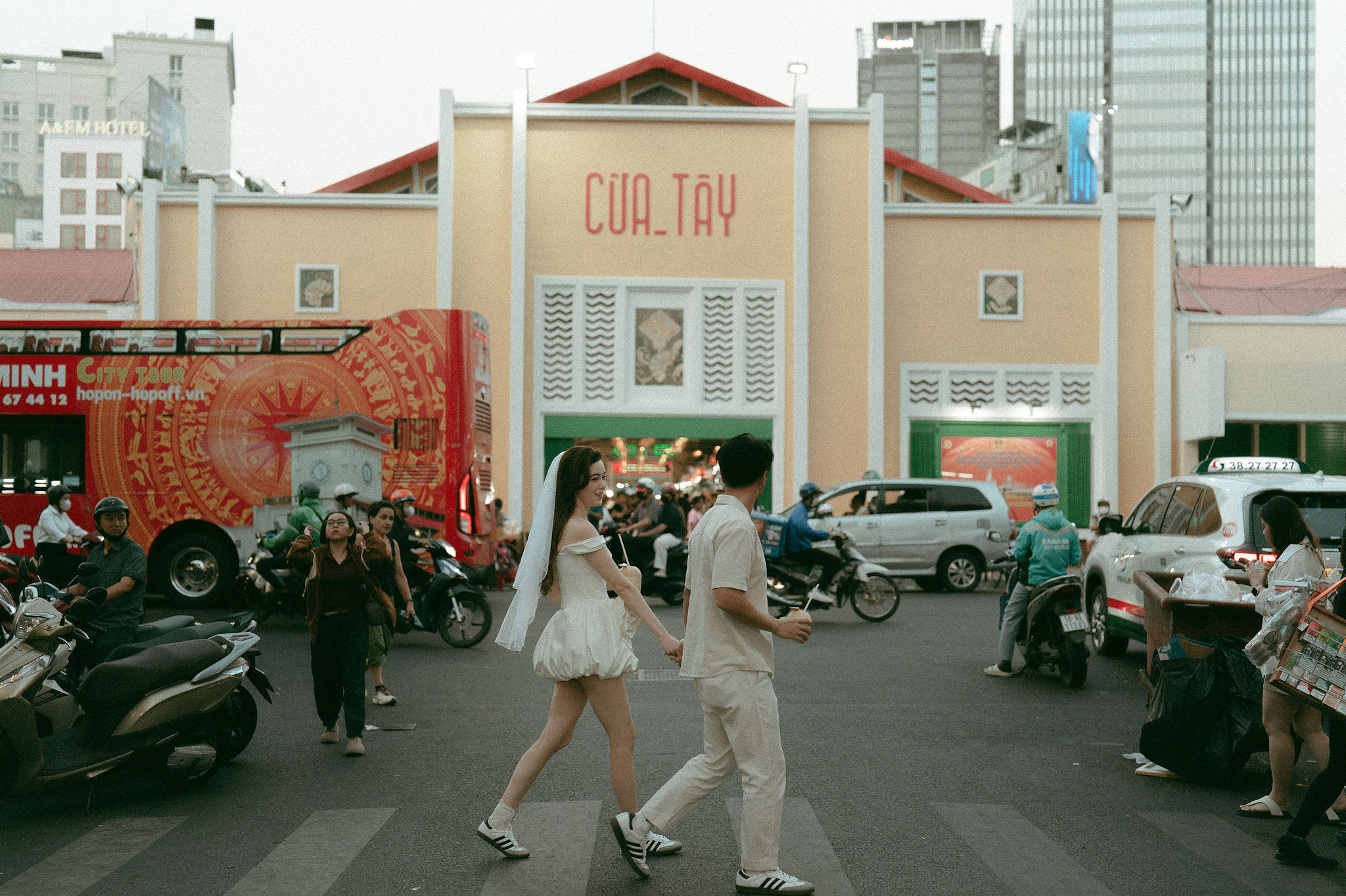 Ho Chi Minh Vietnam Pre-Wedding Photoshoot | European Film Studio, Market Streets & Saigon Bridge at Local Market pre-wedding photo