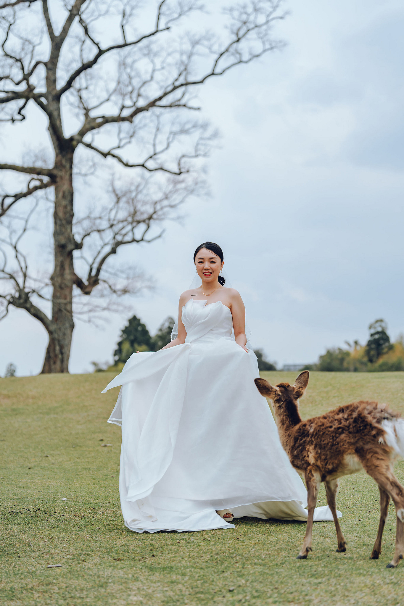Kyoto Pre-Wedding Photoshoot | Historic Higashiyama Streets, Keage Incline & Nara Park at Nara Park pre-wedding photo