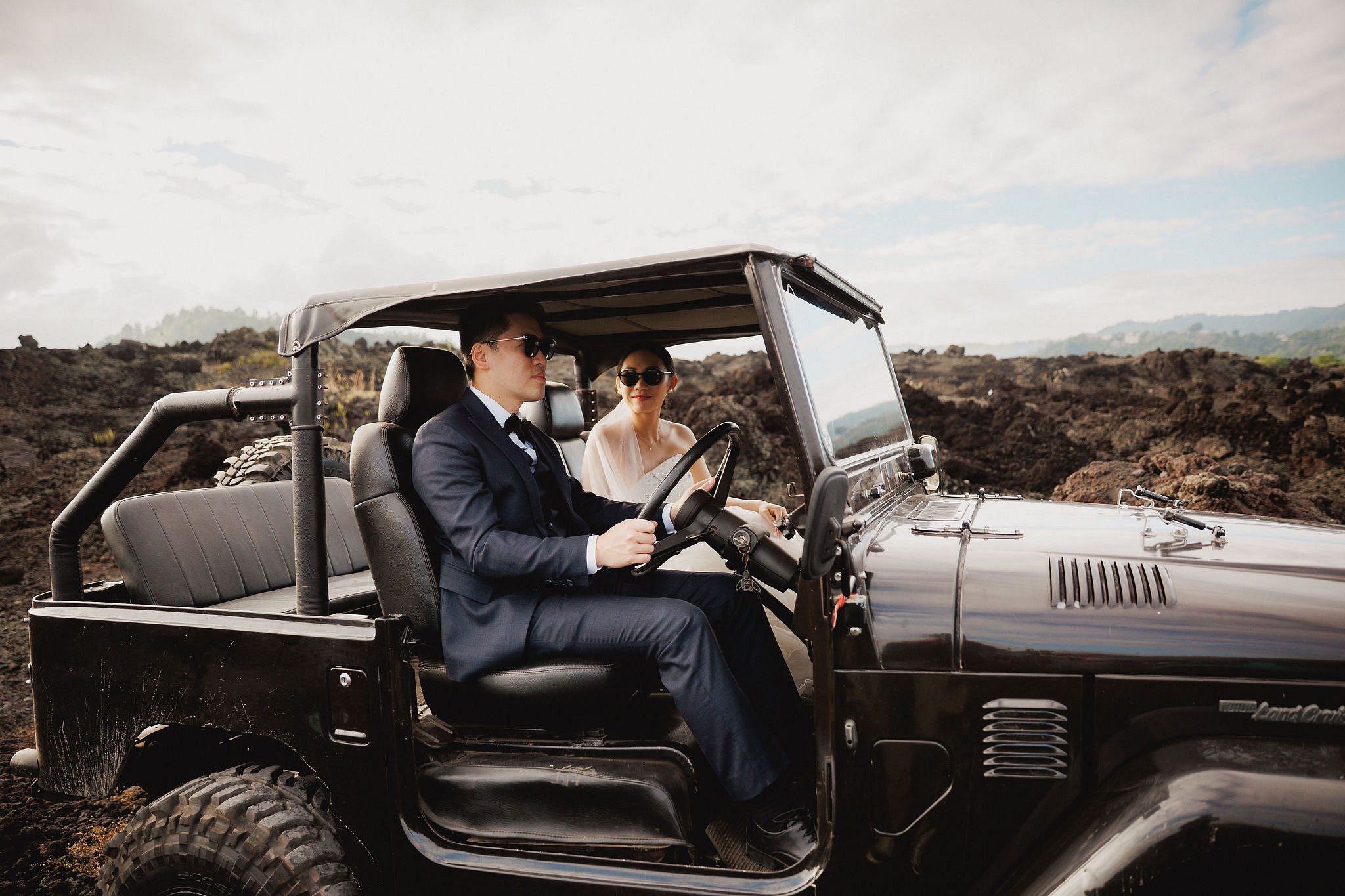 Bali Pre-Wedding Photoshoot | Mt. Batur Lava Fields, Blangsinga Waterfall & Balangan Beach at Mt. Batur Lava Fields pre-wedding photo