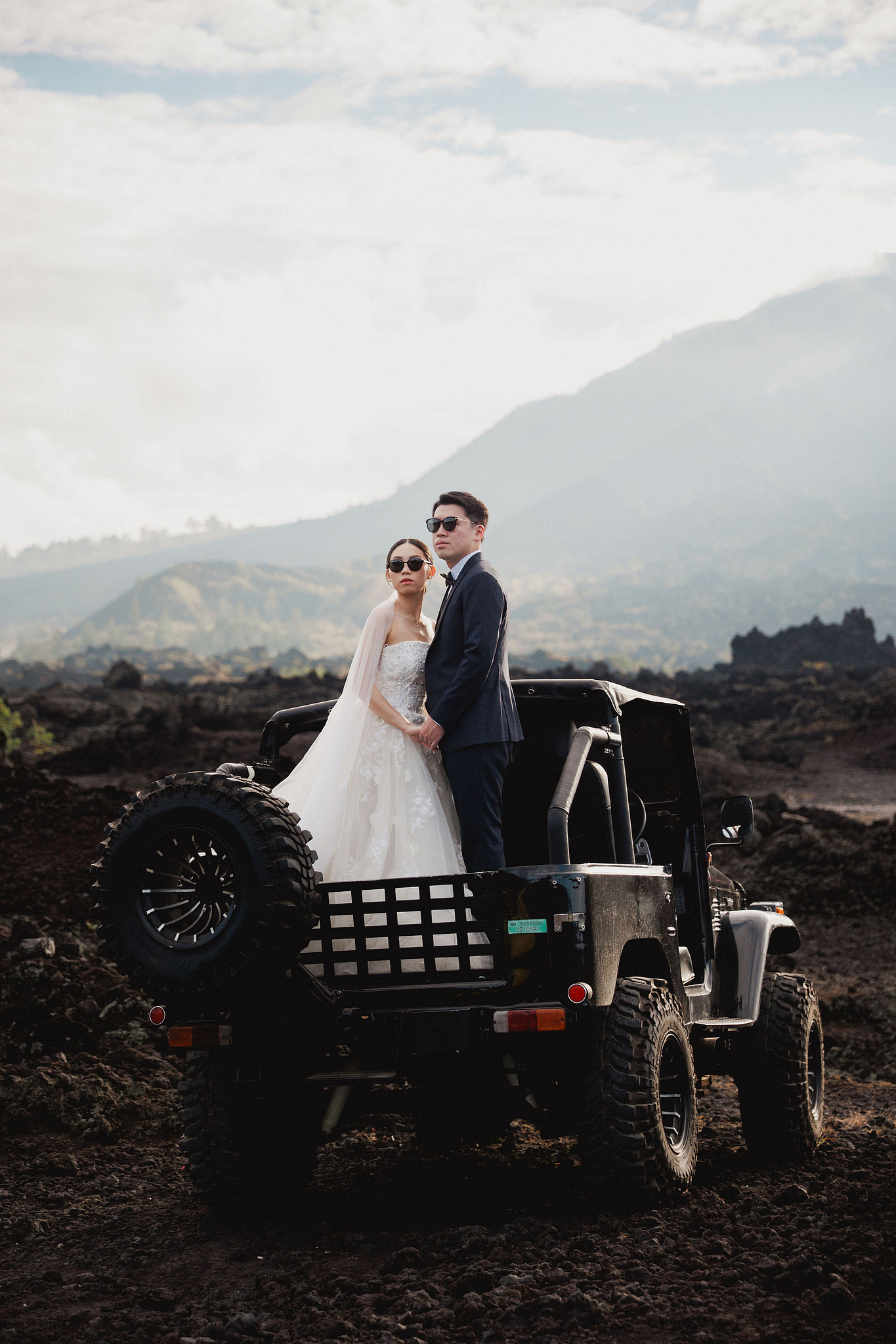Bali Pre-Wedding Photoshoot | Mt. Batur Lava Fields, Blangsinga Waterfall & Balangan Beach at Mt. Batur Lava Fields pre-wedding photo