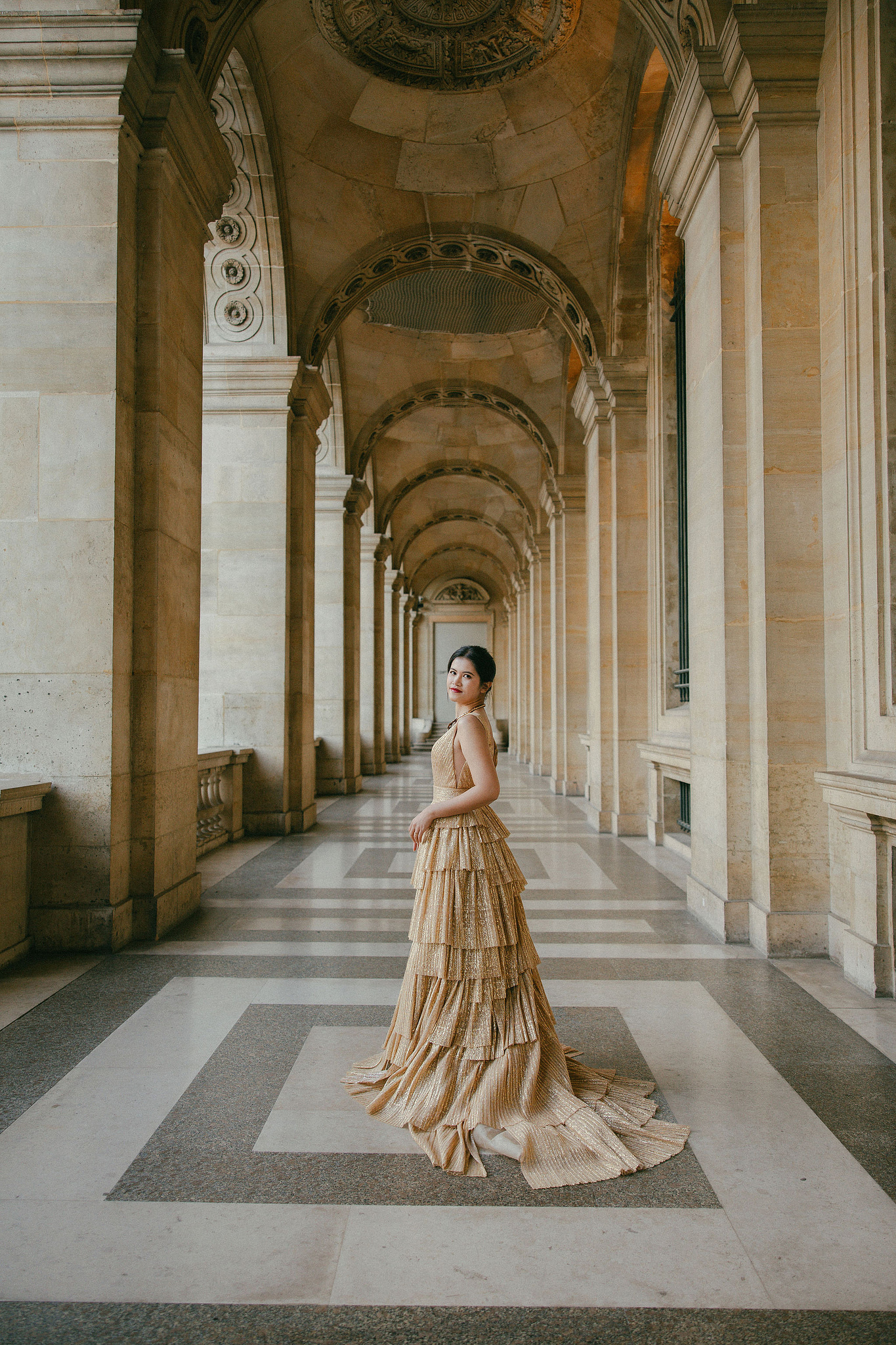 Paris Pre-Wedding Photoshoot | Place du Trocadéro, Avenue de Camoëns, Parisian Café, Tuileries Garden & Louvre at Louvre pre-wedding photo