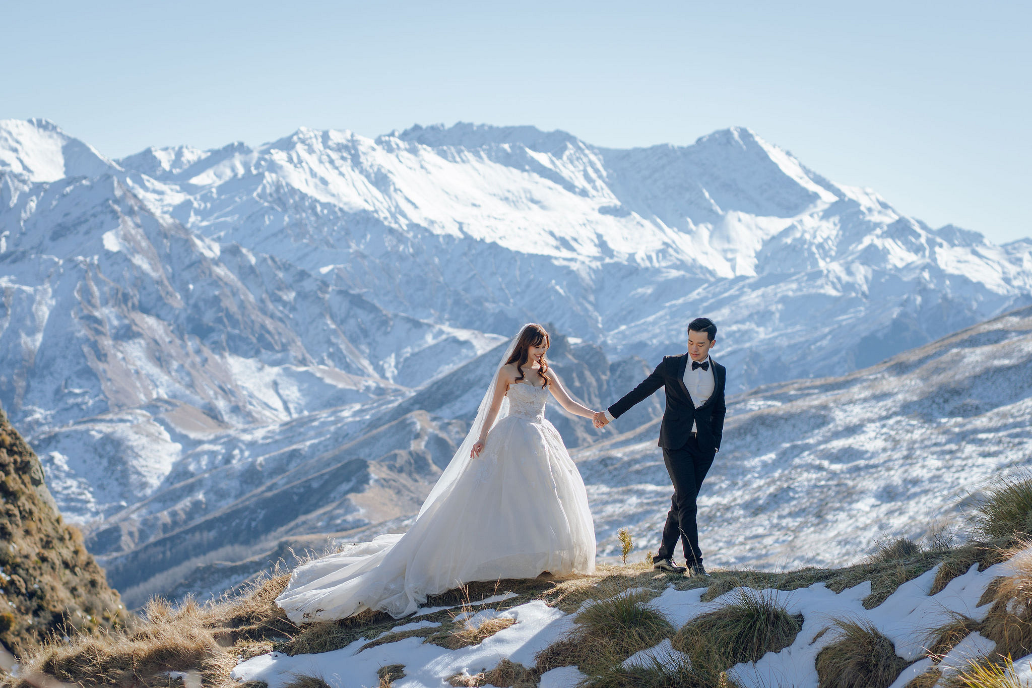 New Zealand Pre-Wedding Photoshoot | Coromandel Peak, Lake Wakatipu & Queenstown, Skippers Canyon, Lake Tekapo, Mount Cook National Park & Glacier at Skippers Canyon pre-wedding photo