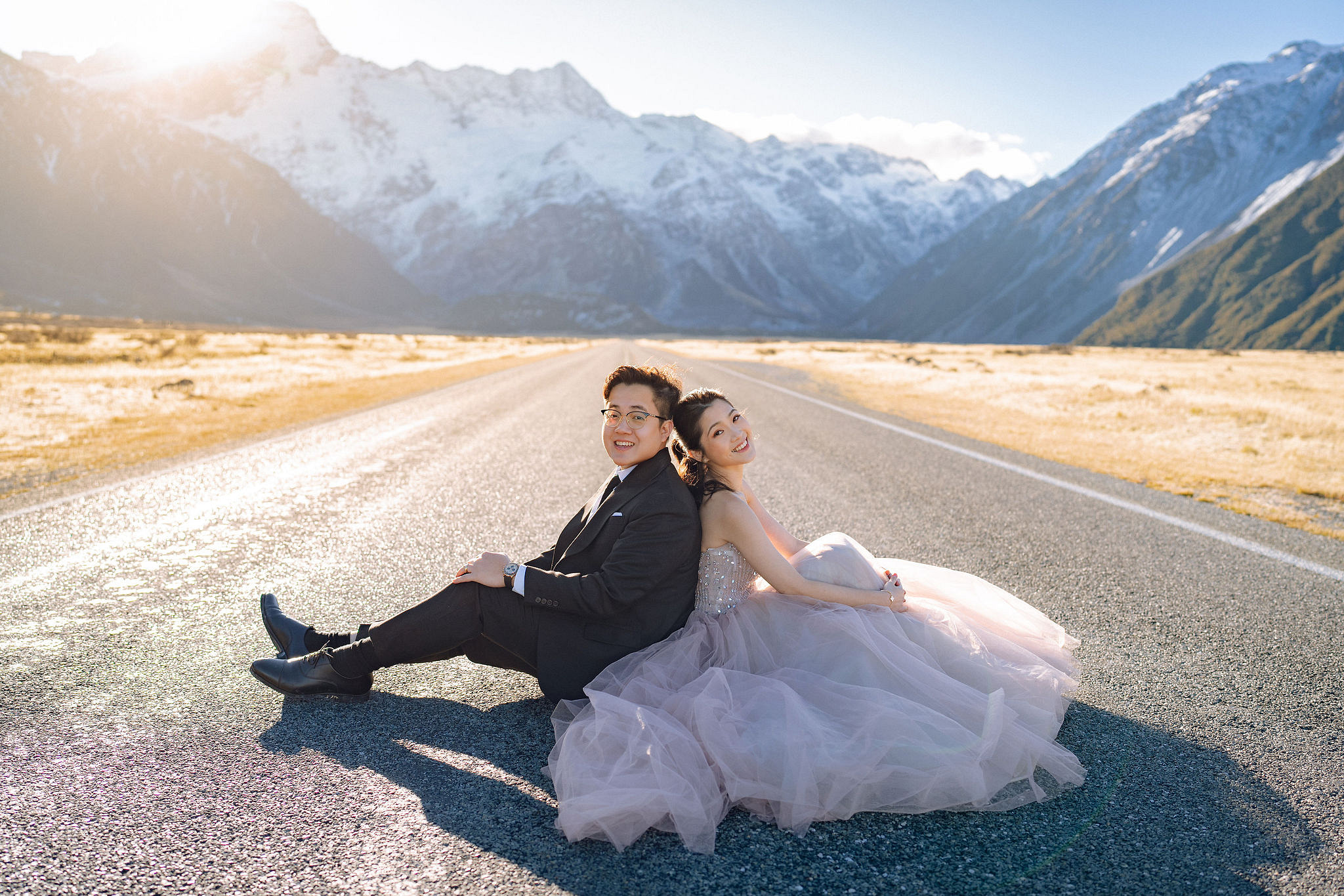 New Zealand Pre-Wedding Photoshoot | Arrowtown, Isobel Glacier, Alpaca Farm, Lake Tekapo & Mount Cook National Park at Mount Cook National Park pre-wedding photo