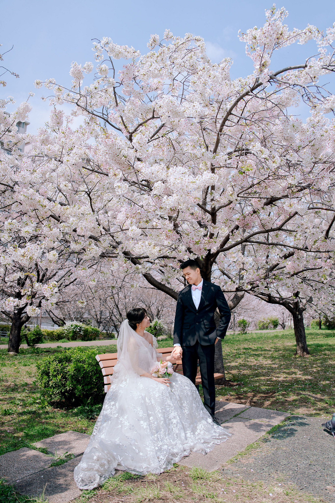 Tokyo & Mt Fuji Pre-Wedding Photoshoot | Senso-Ji Temple, Tokyo Park & Lake Kawaguchiko at Tokyo Park pre-wedding photo