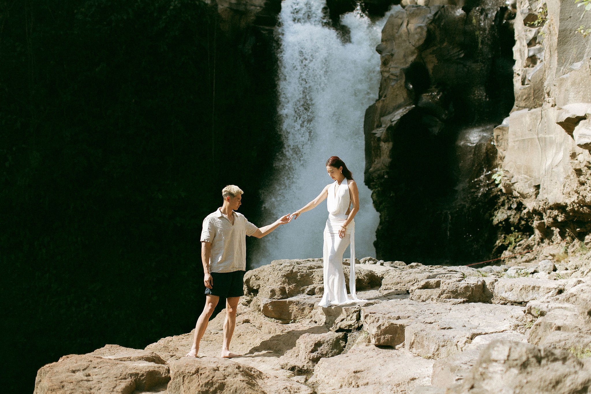Bali Pre-Wedding Photoshoot | Lake Tamblingan, Kebun Raya Botanic Gardens & Blangsinga Waterfall at Blangsinga Waterfall pre-wedding photo