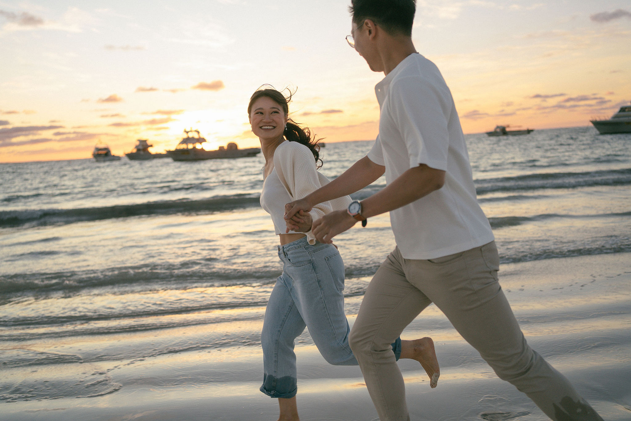 Perth Pre-Wedding Photoshoot | Wanneroo Pines, Yanchep National Park, Lancelin & Lancelin Beach at Lancelin Beach pre-wedding photo