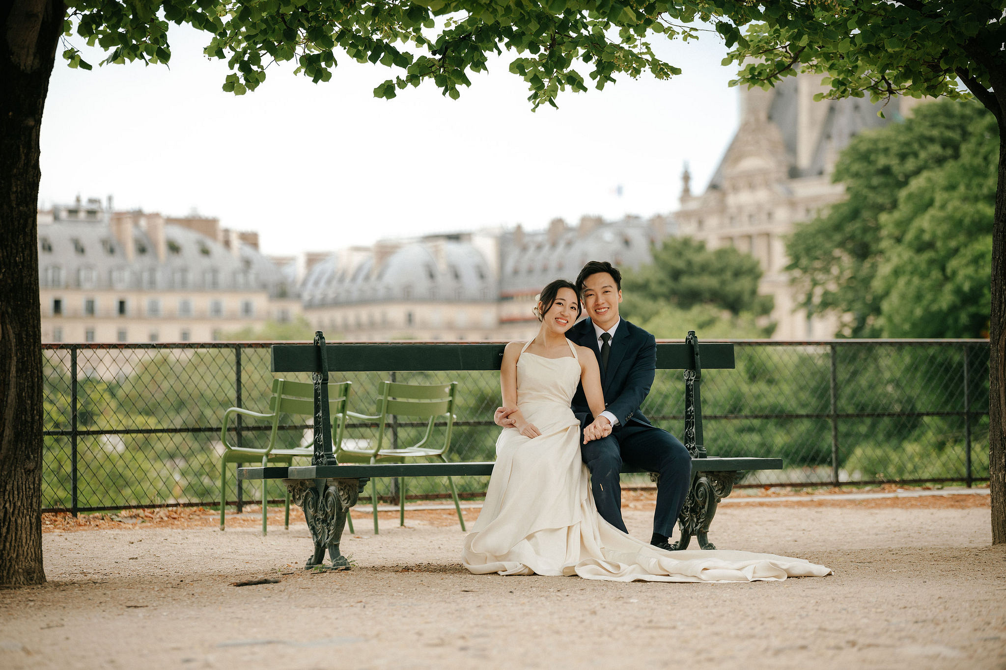 Paris Pre-Wedding Photoshoot | Place du Trocadéro, Bir-Hakeim Bridge, Louvre Pyramid, Tuileries Garden & Montmartre at Tuileries Garden pre-wedding photo