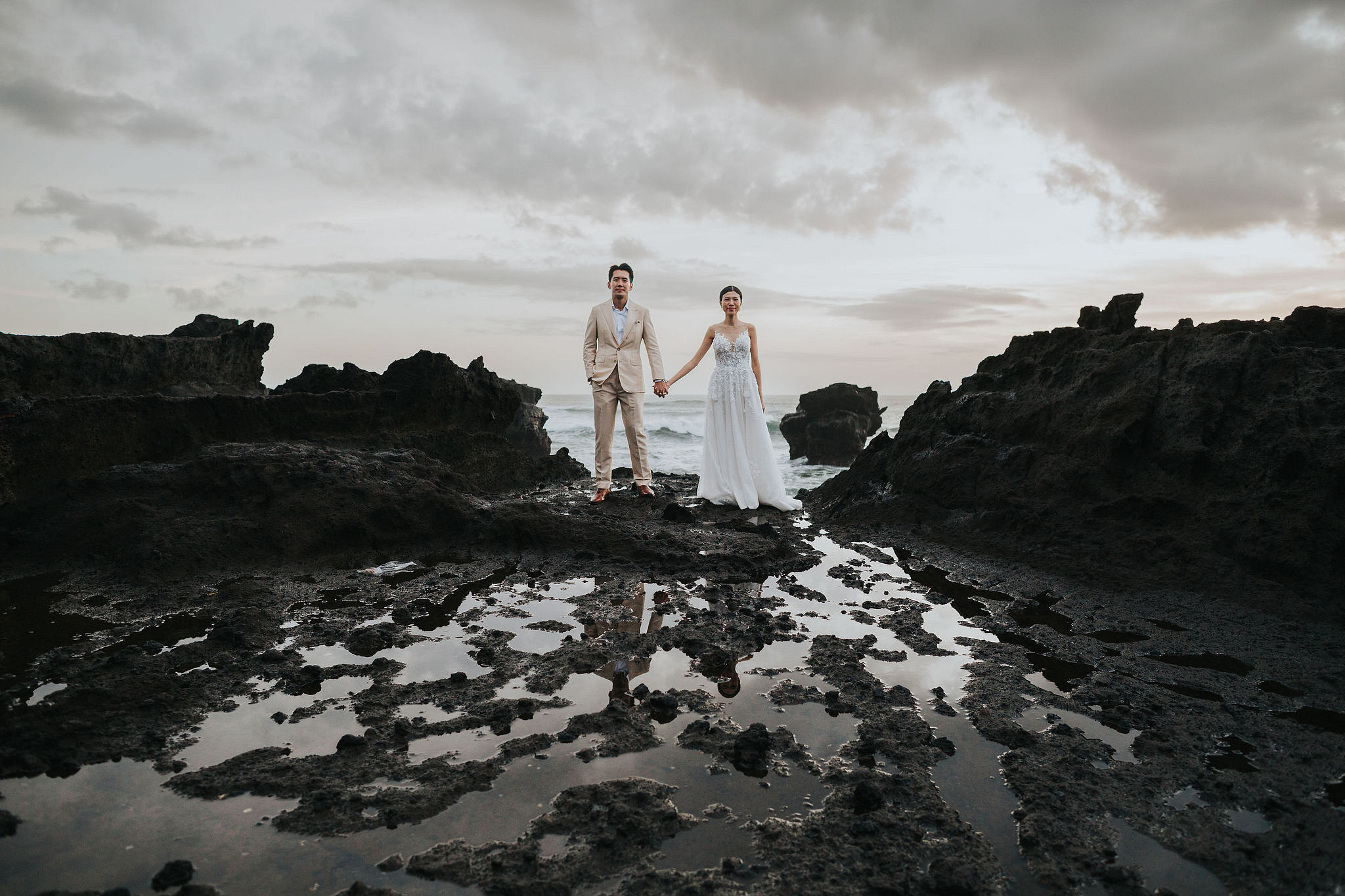 Bali Pre-Wedding Photoshoot | Lake Tamblingan, Rumah Gemuk & Mengening Beach at Mengening Beach 2 (Gown)   pre-wedding photo