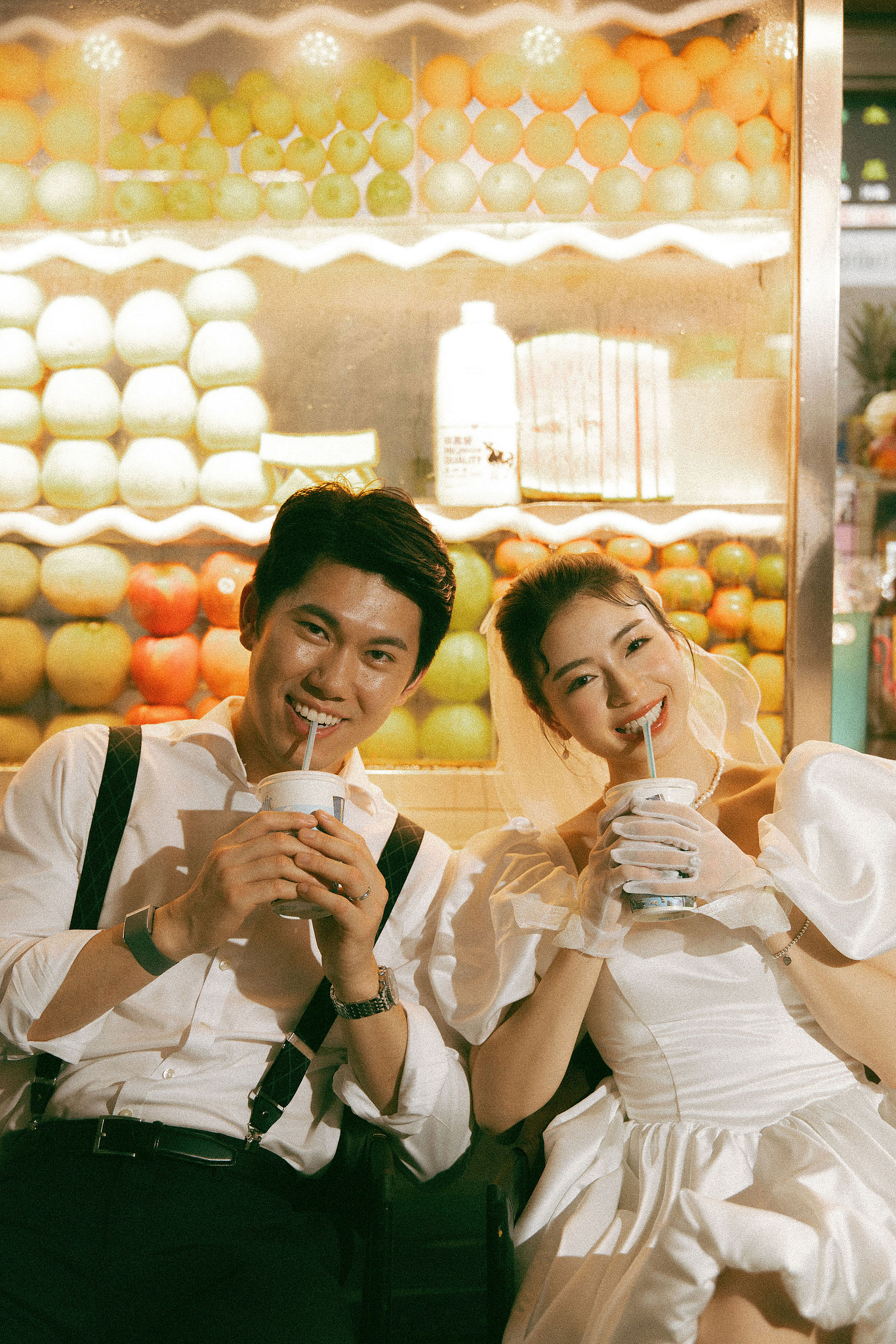 Taiwan Pre-Wedding Photoshoot Traditional Garden Qi Pao Experience Yangmingshan Vintage Night Market Shoot at Night Market pre-wedding photo