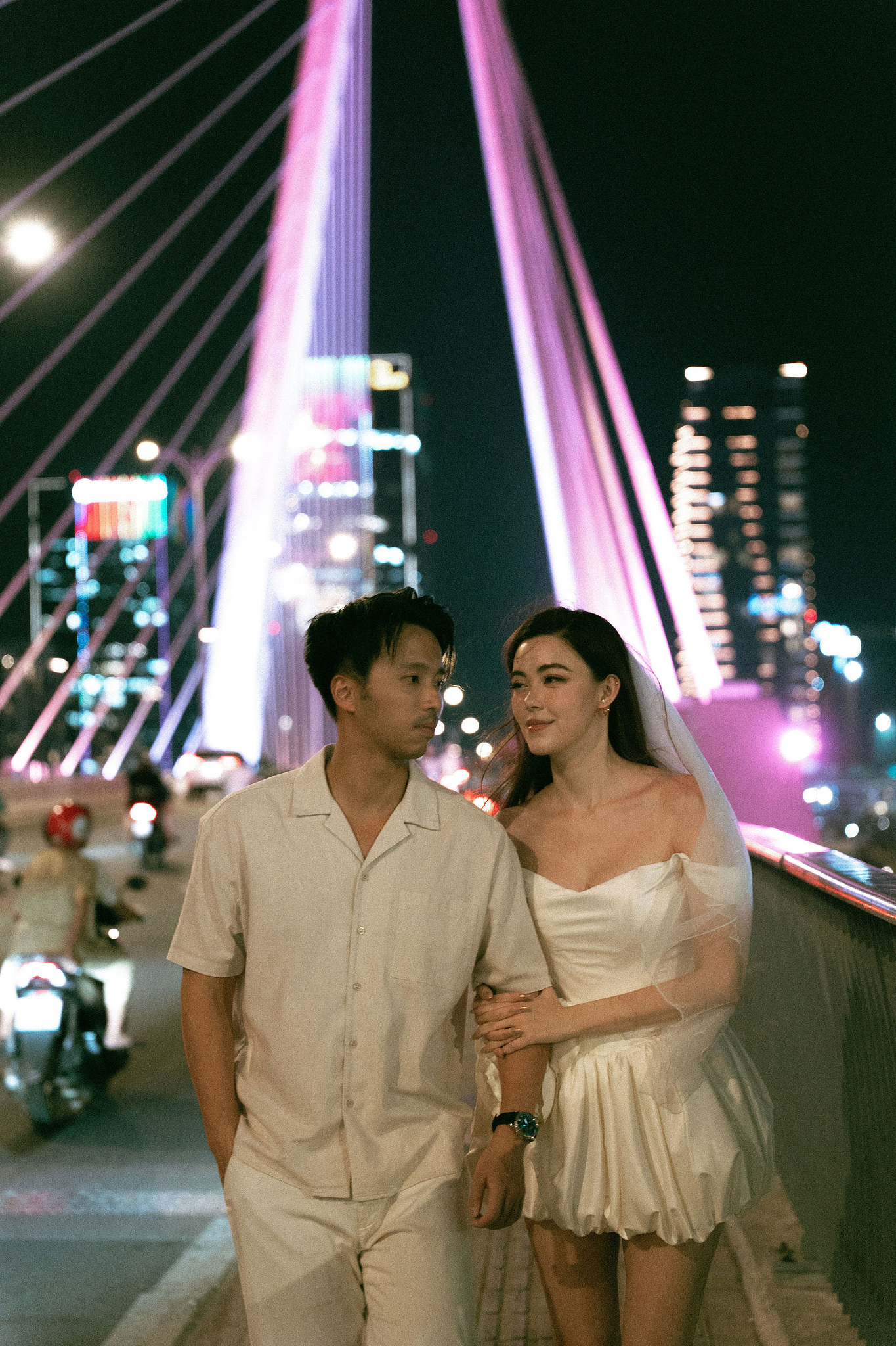 Ho Chi Minh Vietnam Pre-Wedding Photoshoot | European Film Studio, Market Streets & Saigon Bridge at Saigon Bridge pre-wedding photo