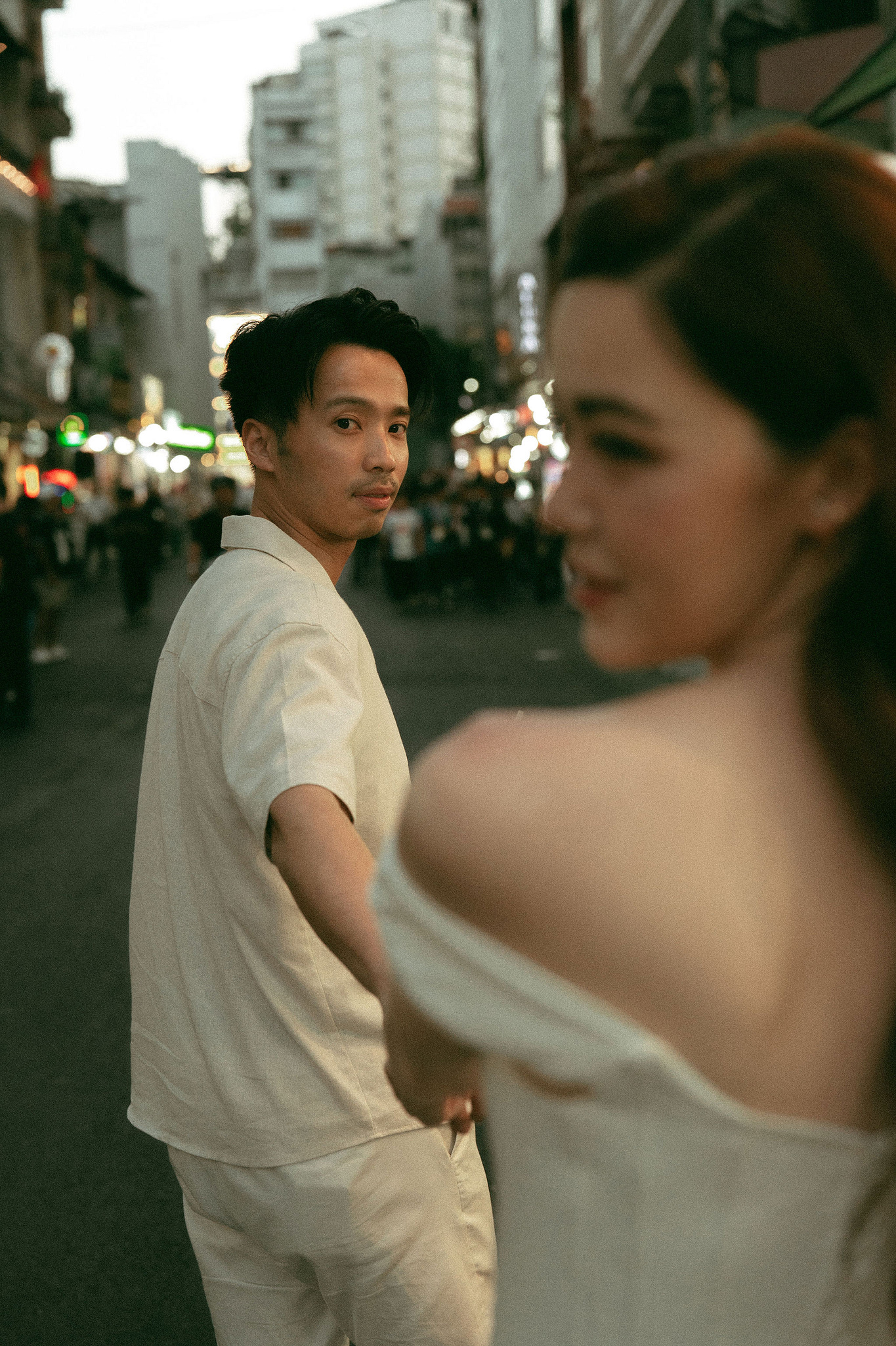Ho Chi Minh Vietnam Pre-Wedding Photoshoot | European Film Studio, Market Streets & Saigon Bridge at Local Market pre-wedding photo