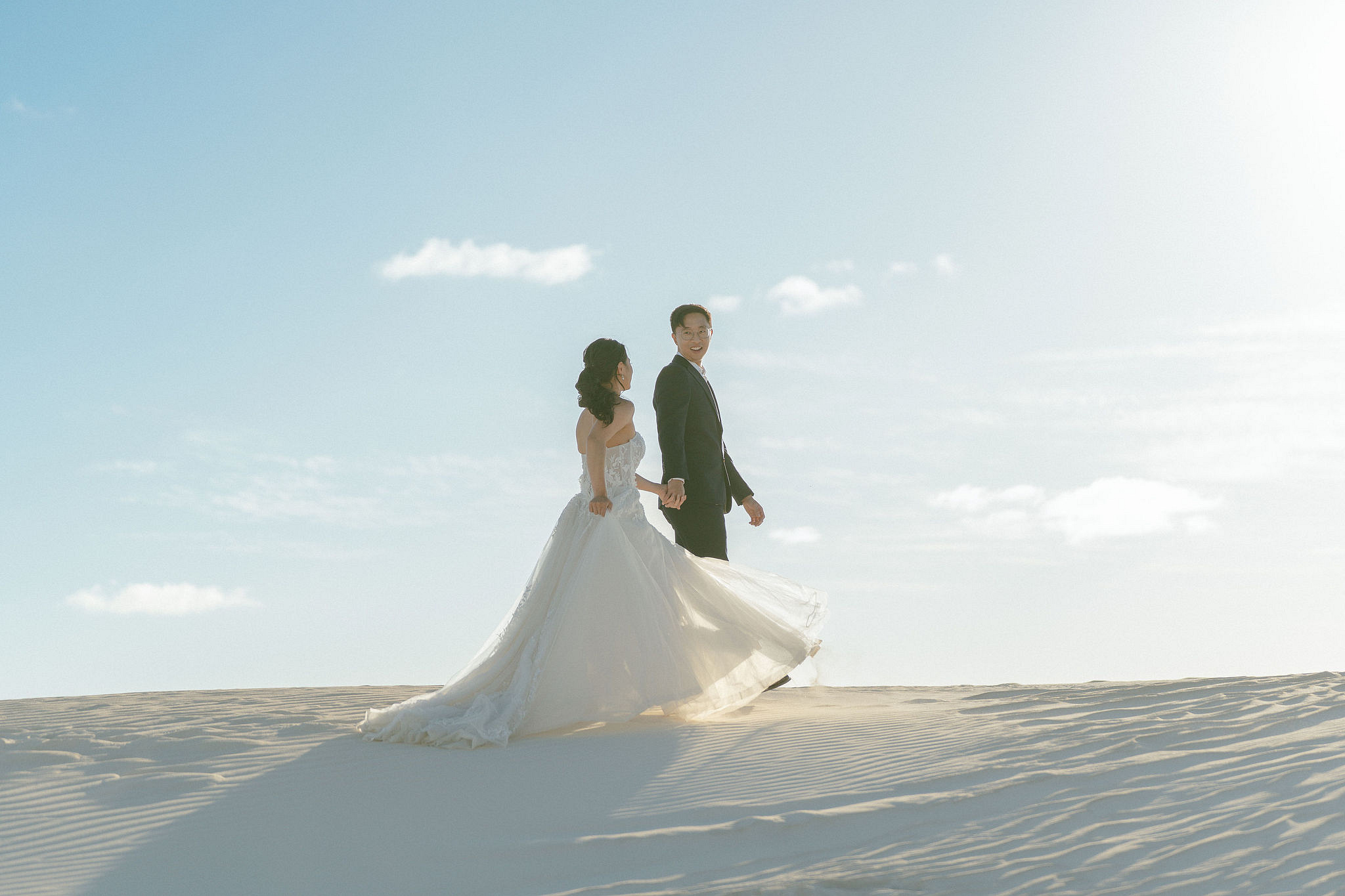 Perth Pre-Wedding Photoshoot | Wanneroo Pines, Yanchep National Park, Lancelin & Lancelin Beach at Lancelin Sand Dunes pre-wedding photo