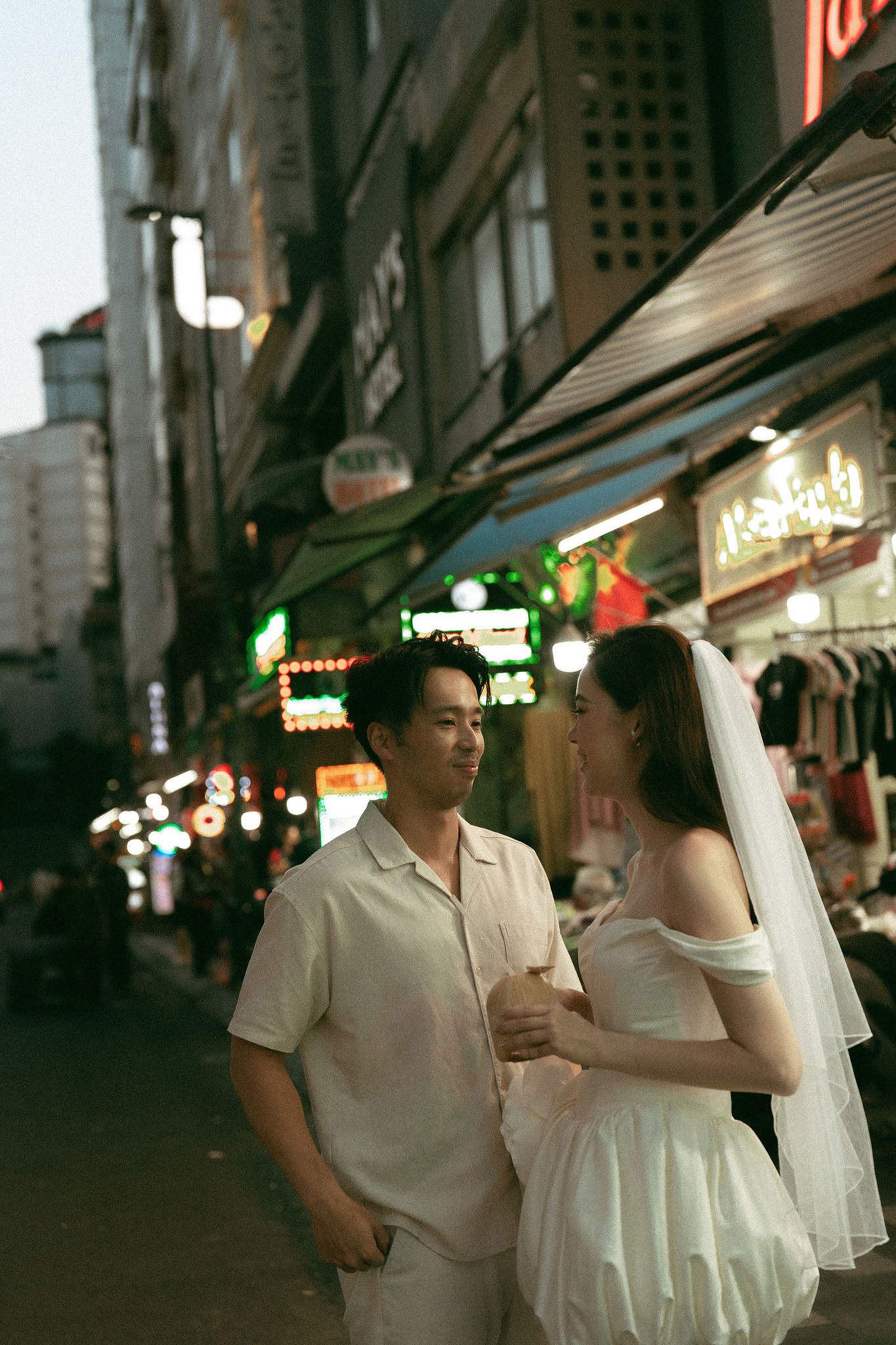 Ho Chi Minh Vietnam Pre-Wedding Photoshoot | European Film Studio, Market Streets & Saigon Bridge at Local Market pre-wedding photo