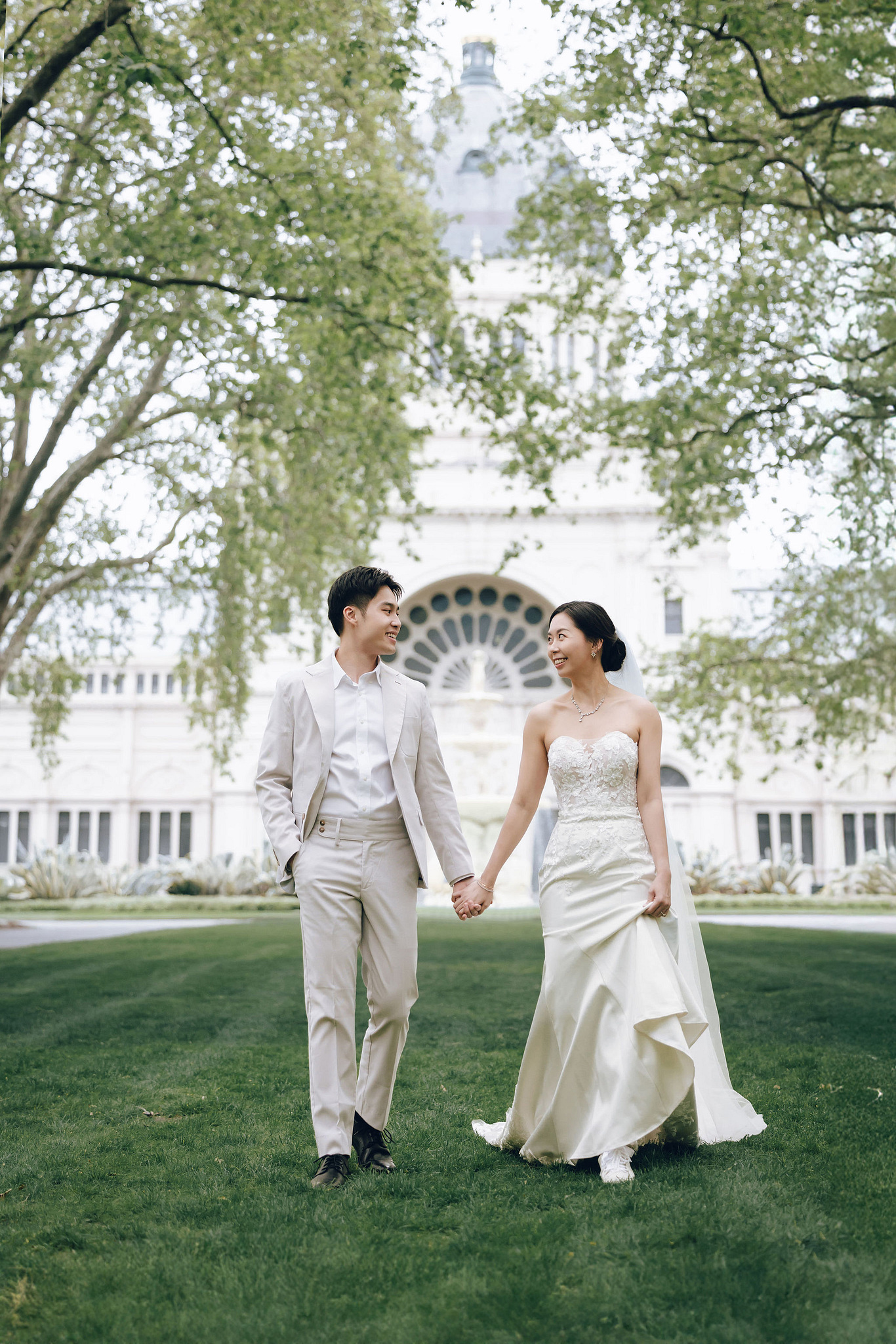 Melbourne Pre-Wedding Photoshoot | Redwood Forest, Higher Ground Cafe & Carlton Gardens at Carlton Gardens pre-wedding photo