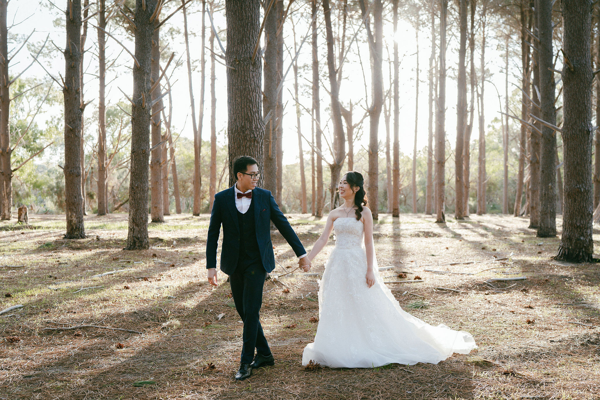 Perth Pre-Wedding Photoshoot | State Buildings & Wanneroo Pines at Wanneroo Pines pre-wedding photo