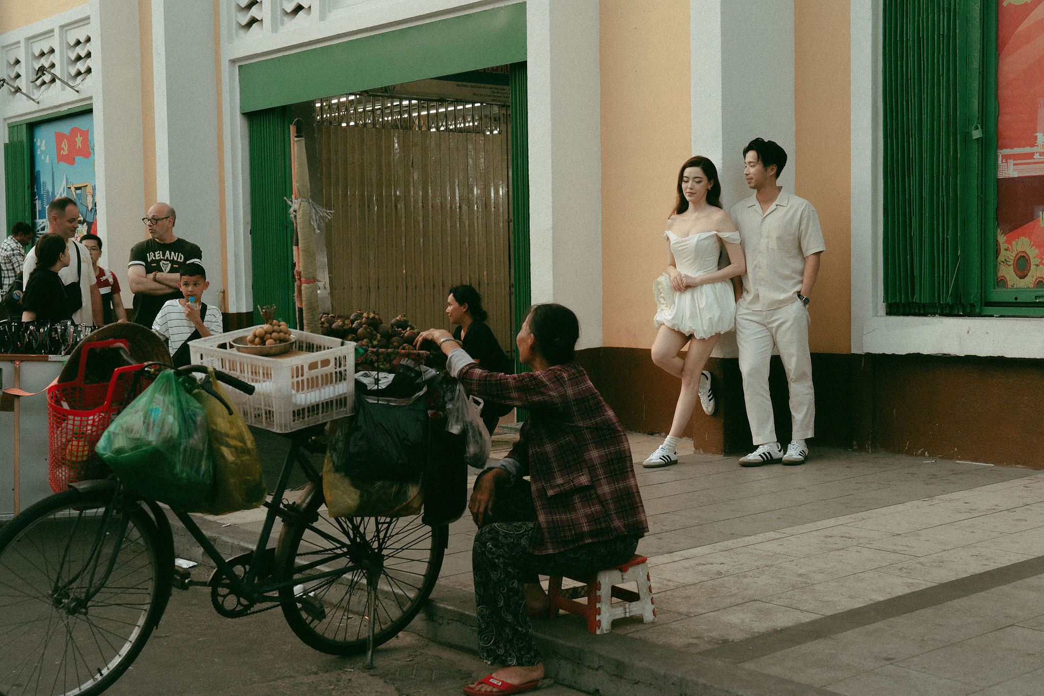 Ho Chi Minh Vietnam Pre-Wedding Photoshoot | European Film Studio, Market Streets & Saigon Bridge at Local Market pre-wedding photo