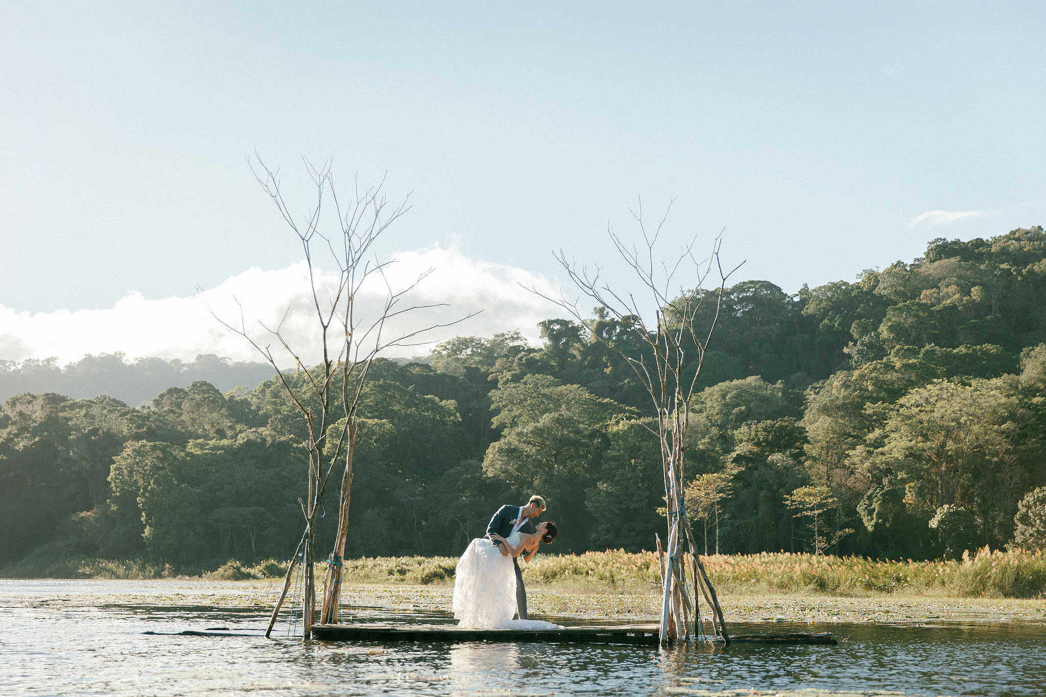 Bali Pre-Wedding Photoshoot | Lake Tamblingan, Kebun Raya Botanic Gardens & Blangsinga Waterfall at Lake Tamblingan pre-wedding photo