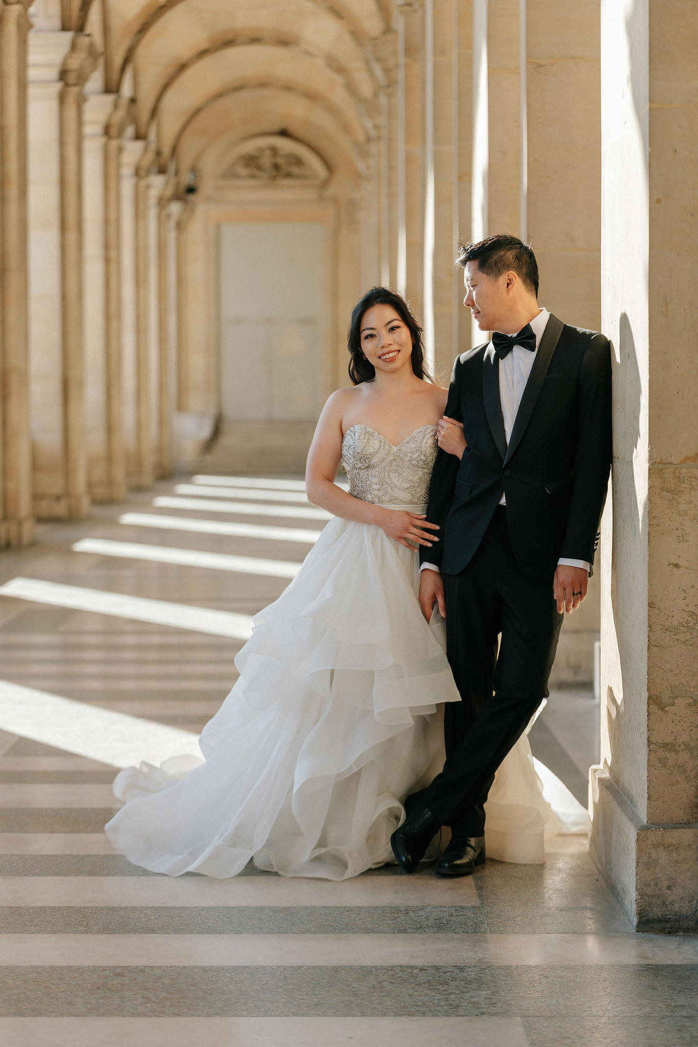 Paris Pre-Wedding Photoshoot | Place du Trocadéro, Port Debilly, Louvre, Parisian Streets & Bir-Hakeim Bridge at Louvre pre-wedding photo