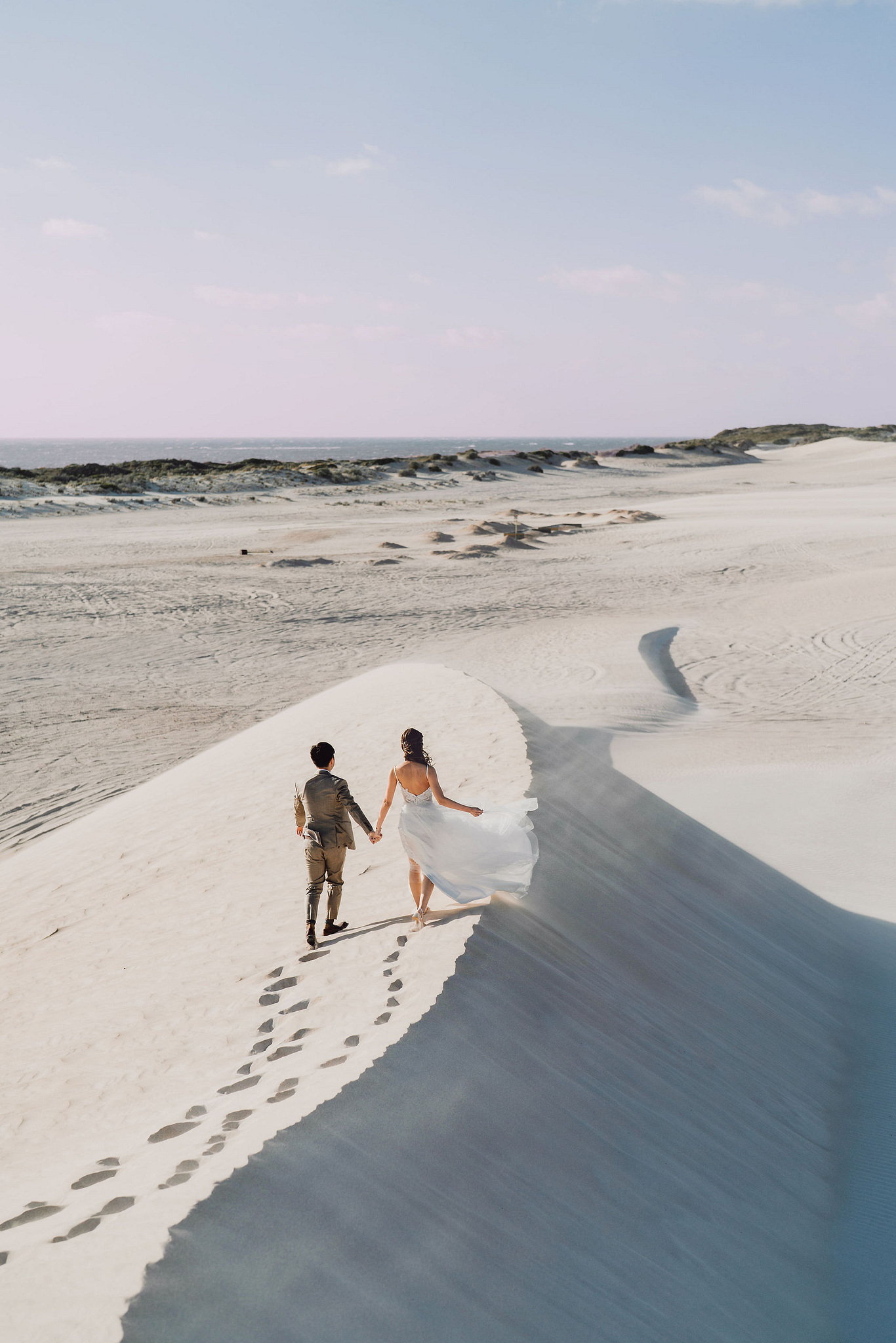 Perth Pre-Wedding Photoshoot | Fremantle, Lancelin, UWA & Coogee Beach at Lancelin Sand Dunes pre-wedding photo