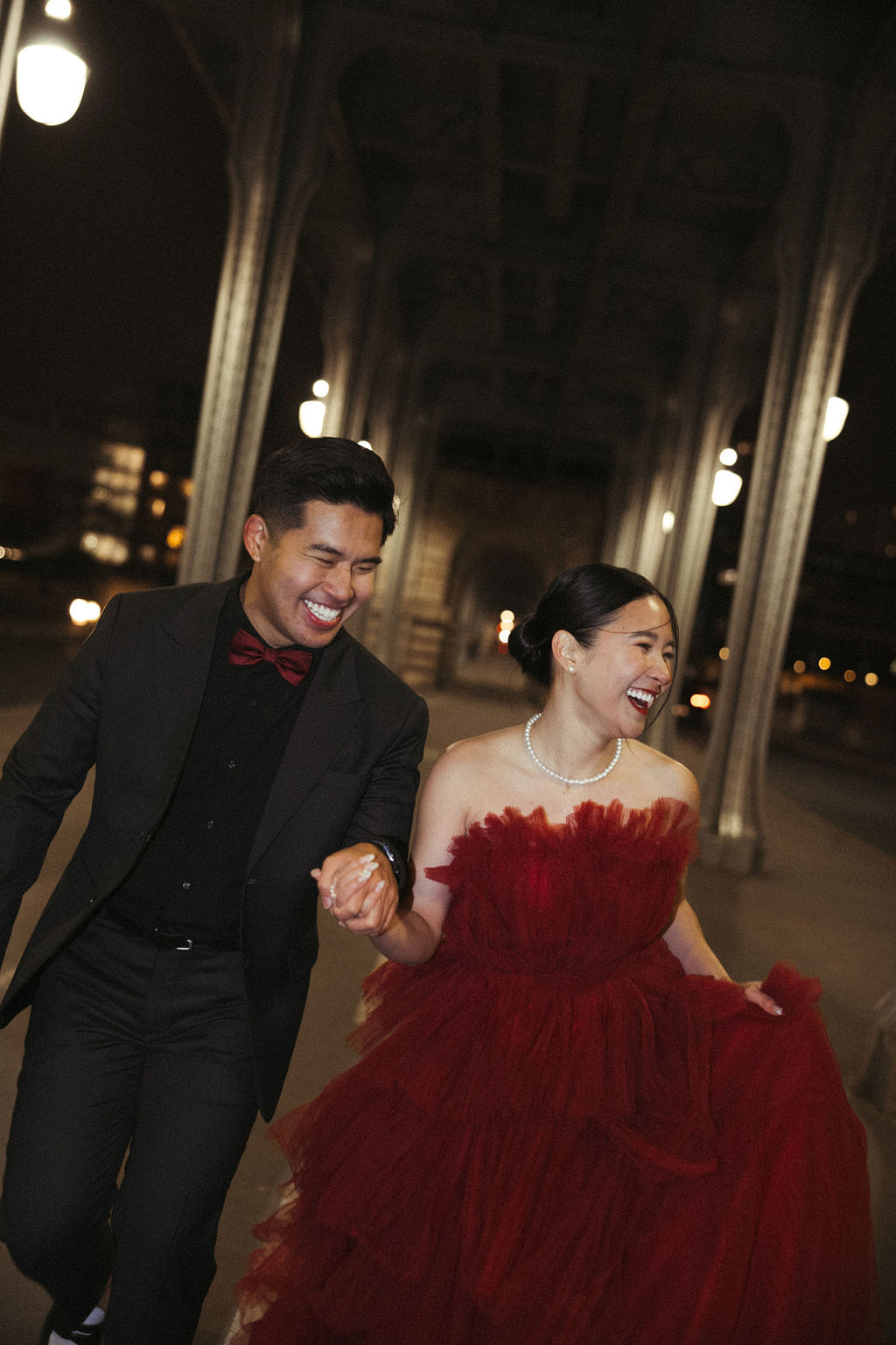 Paris Pre-Wedding Photoshoot with Eiﬀel Tower Louvre Museum Parisian Cafe Vintage Car Rooftop Night at Bir-Hakeim Bridge pre-wedding photo
