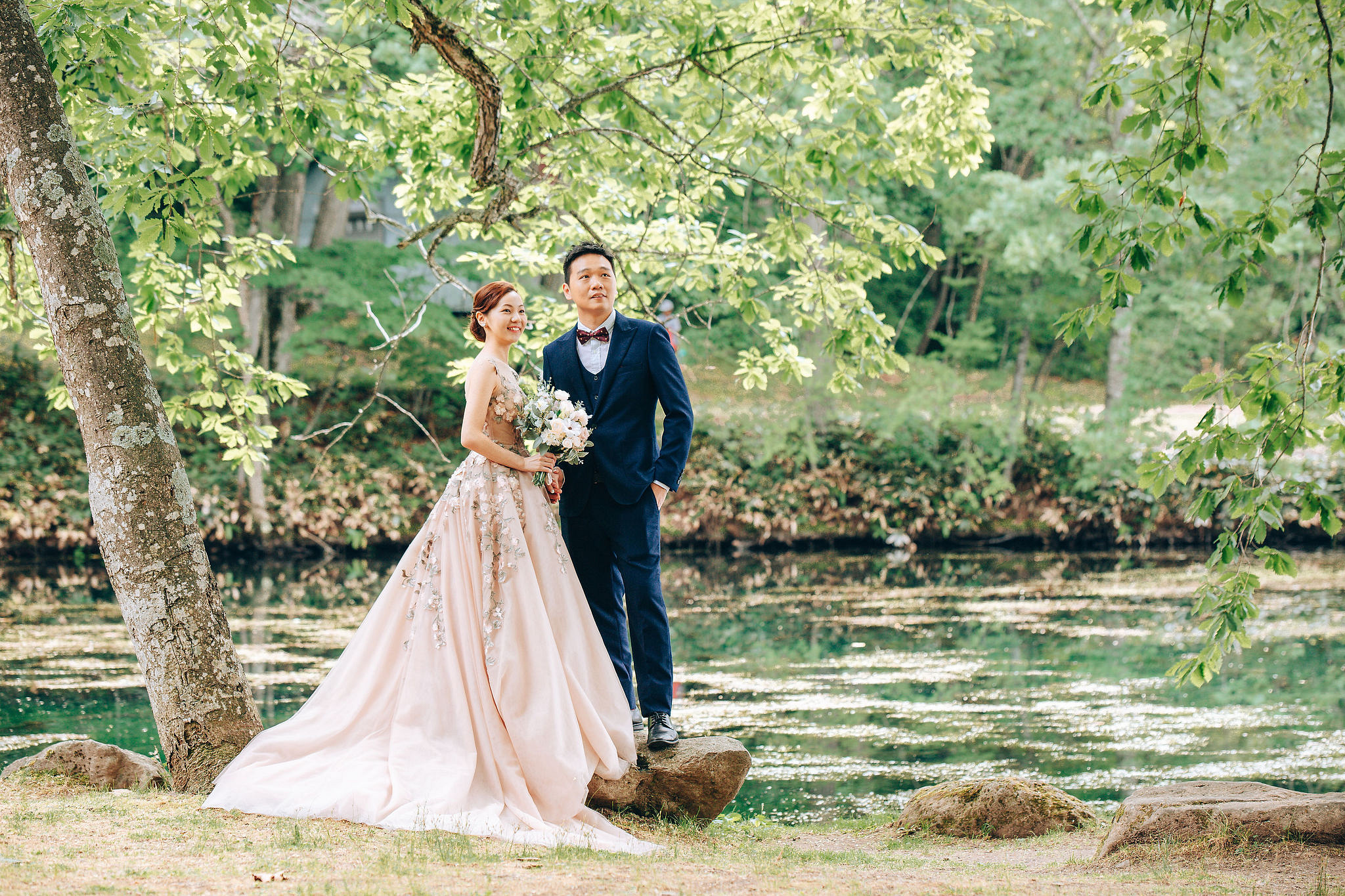 Hokkaido Summer Rainbow Flowers and Railway Track Japan Prewedding Photoshoot at Furano pre-wedding photo