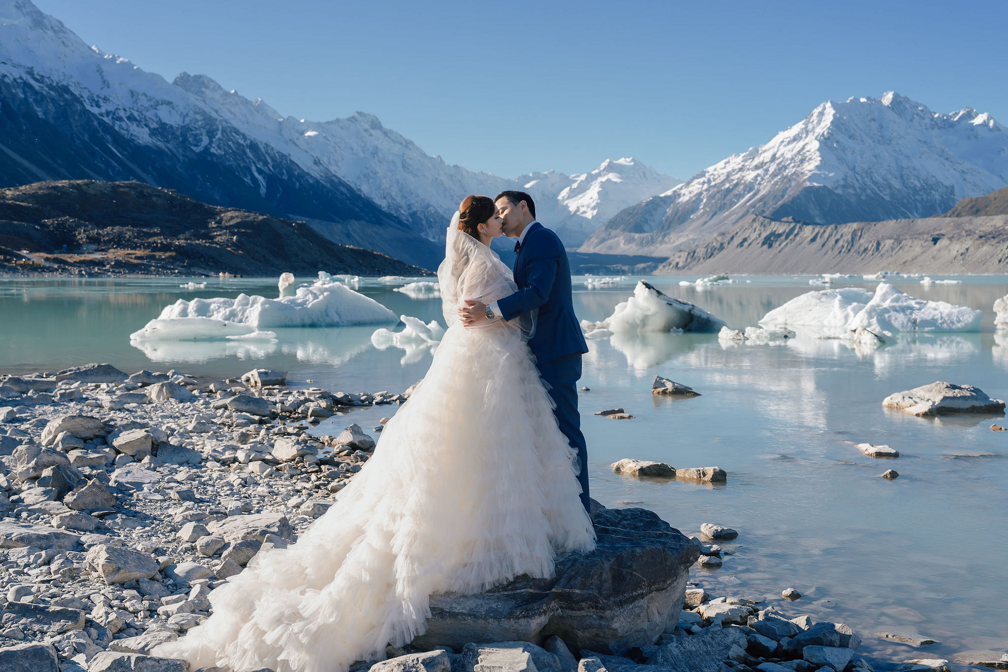 New Zealand Pre-Wedding Photoshoot | Coromandel Peak, Lake Wakatipu & Queenstown, Skippers Canyon, Lake Tekapo, Mount Cook National Park & Glacier at Glacier pre-wedding photo