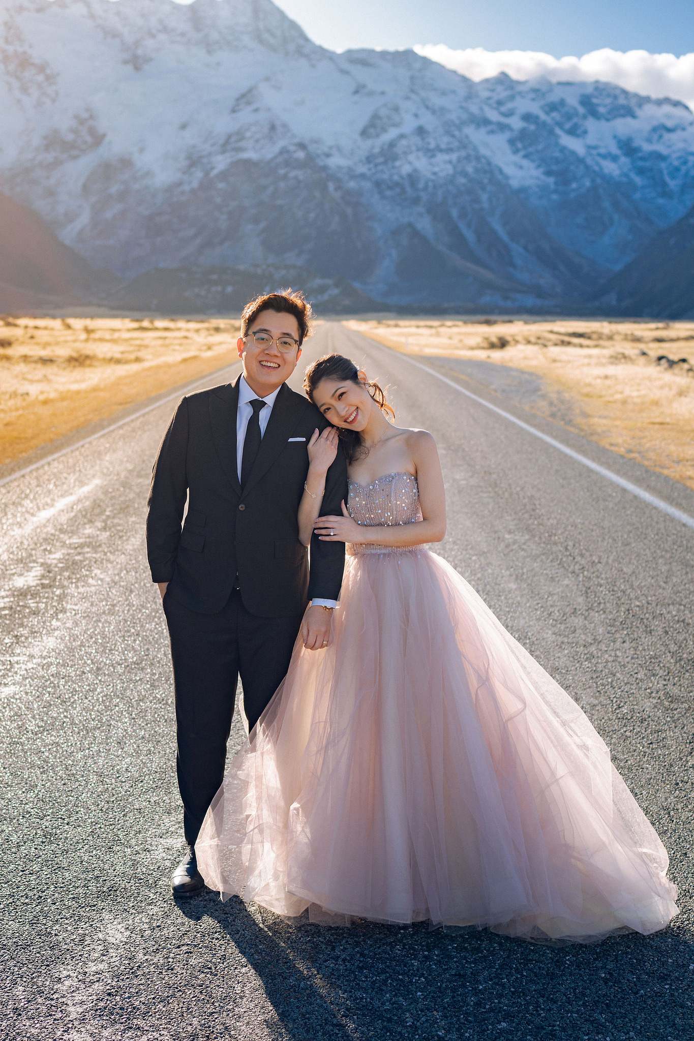 New Zealand Pre-Wedding Photoshoot | Arrowtown, Isobel Glacier, Alpaca Farm, Lake Tekapo & Mount Cook National Park at Mount Cook National Park pre-wedding photo